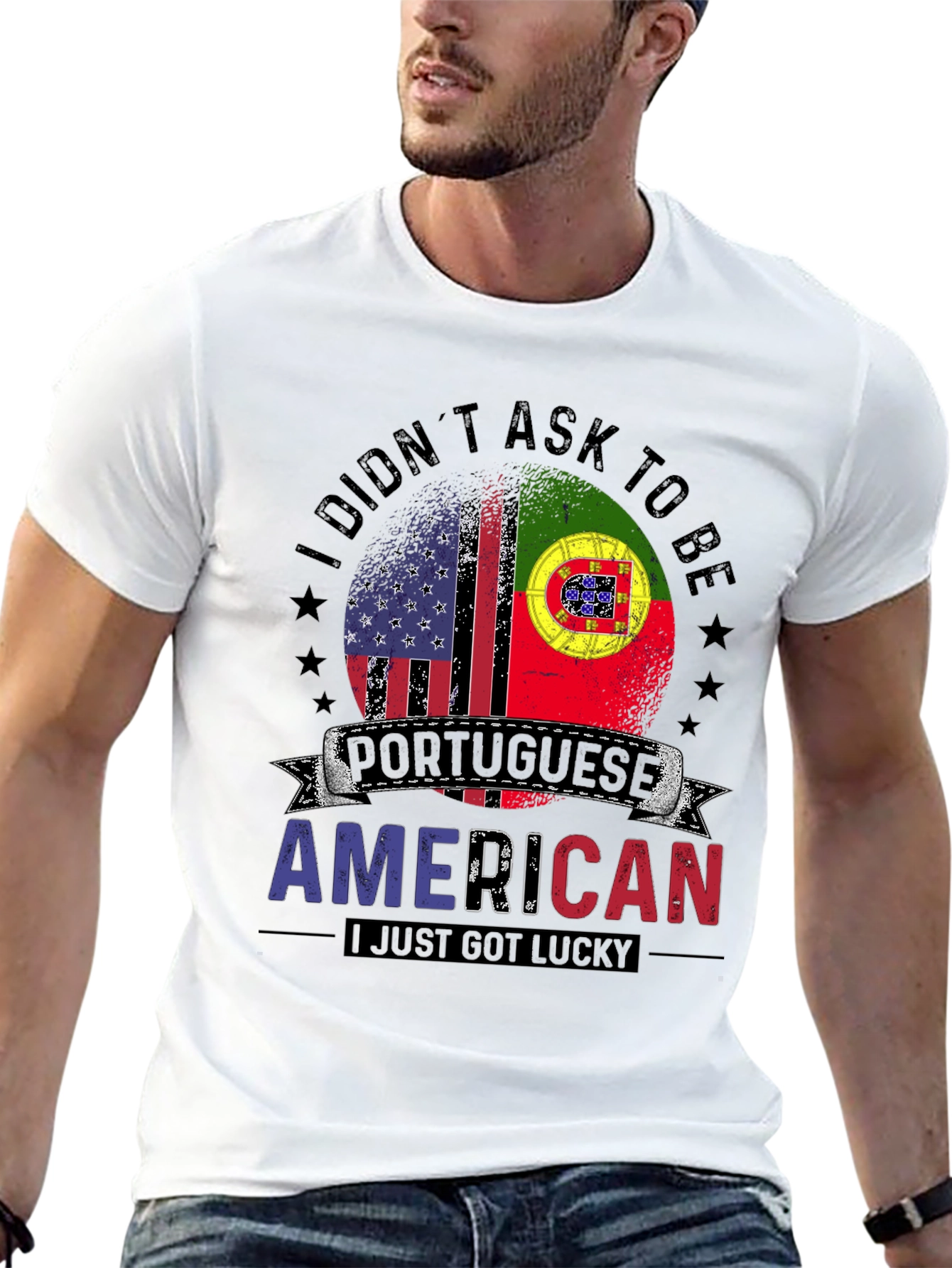 Portuguese American Flag Graphic T-Shirt