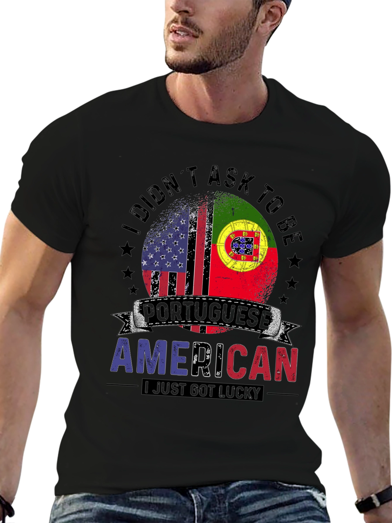 Portuguese American Flag Graphic T-Shirt