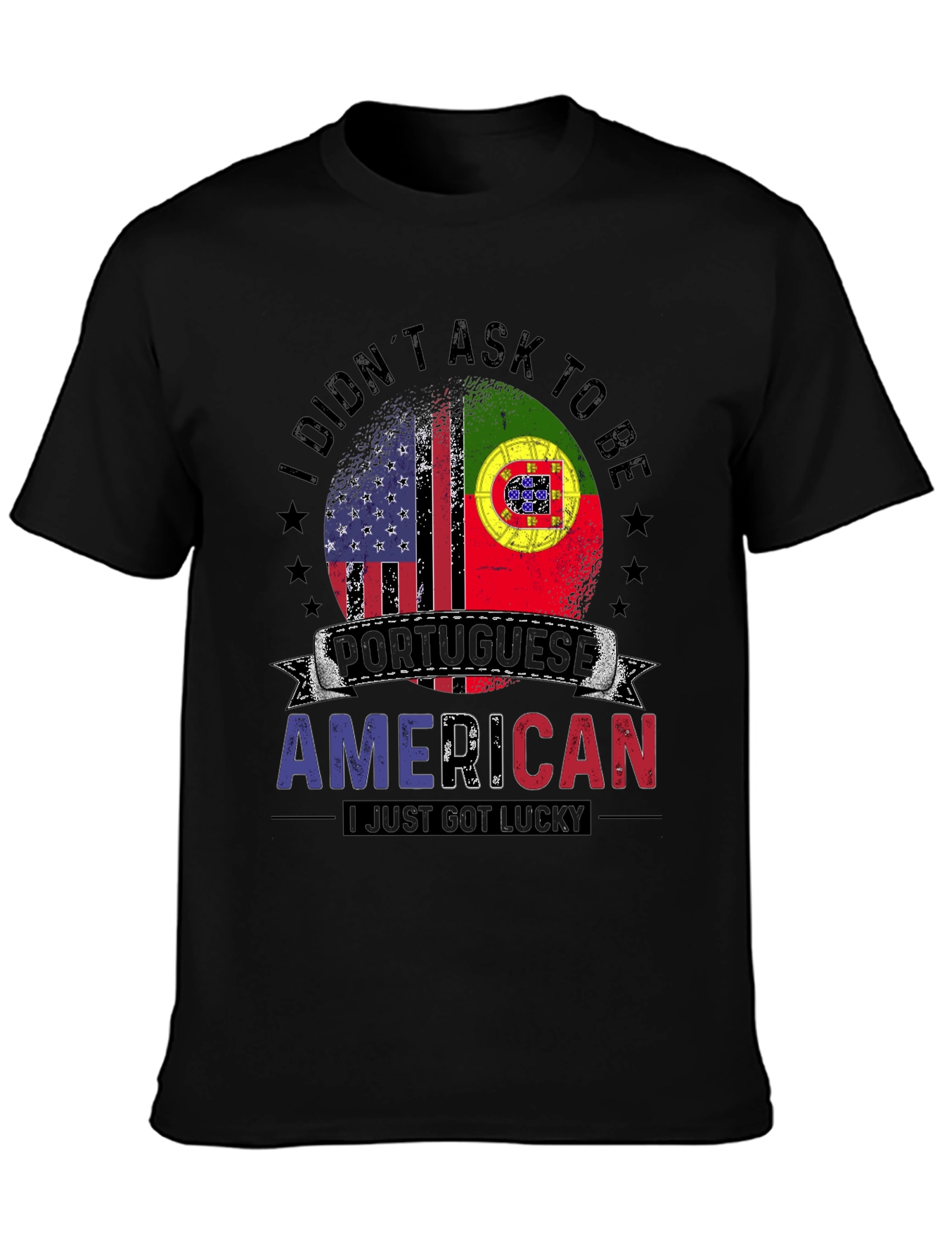 Portuguese American Flag Graphic T-Shirt