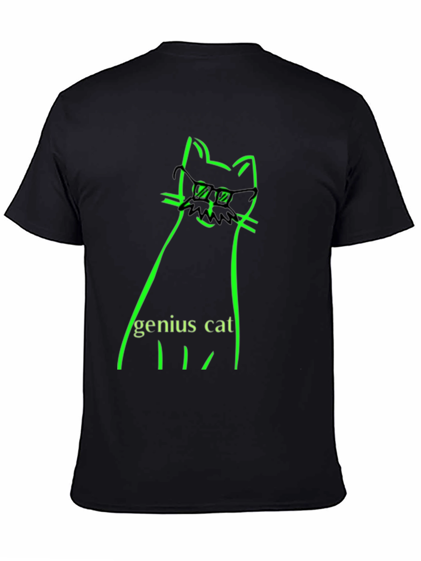 Genius Cat Black T-Shirt - Whimsical & Clever Design