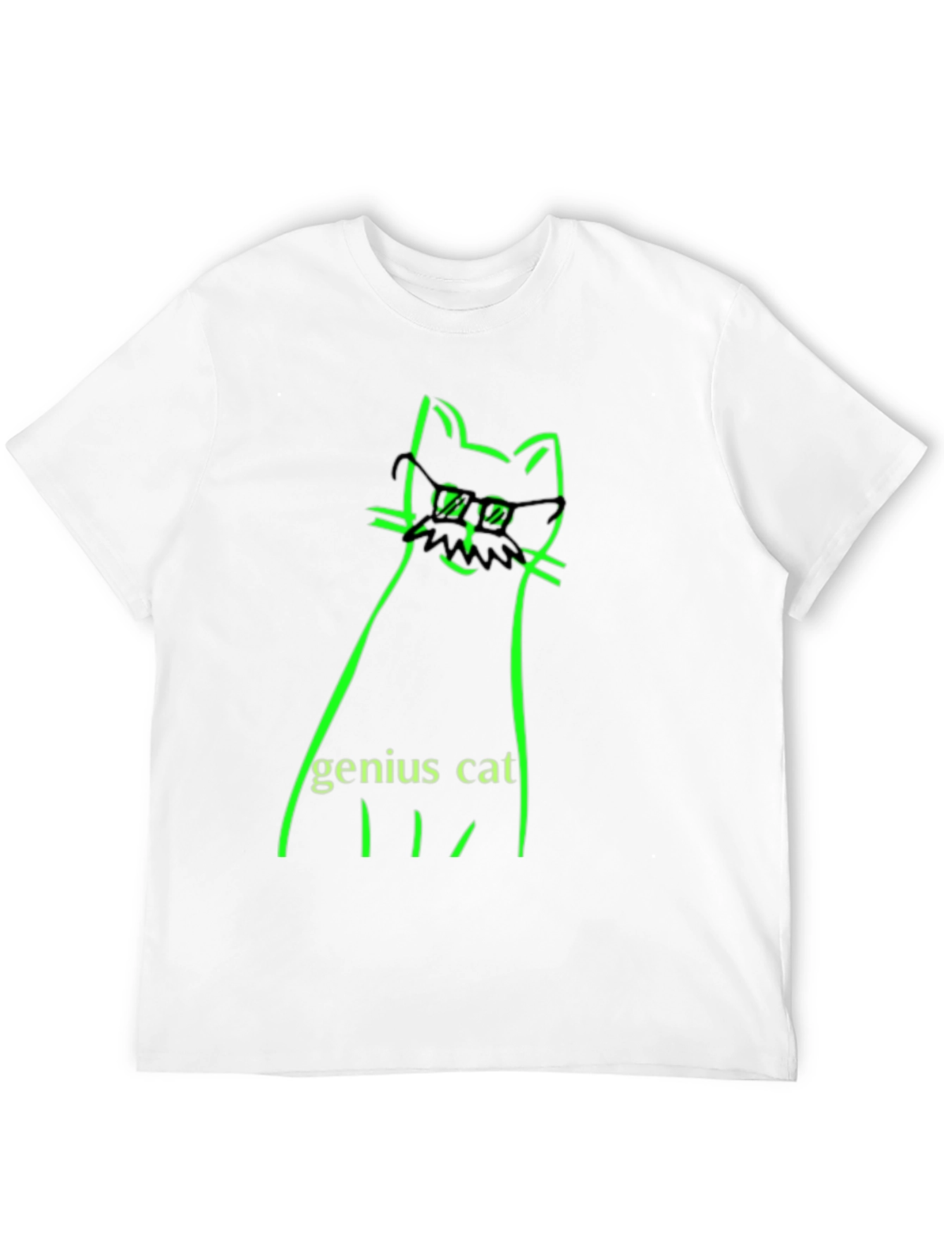 Genius Cat Black T-Shirt - Whimsical & Clever Design