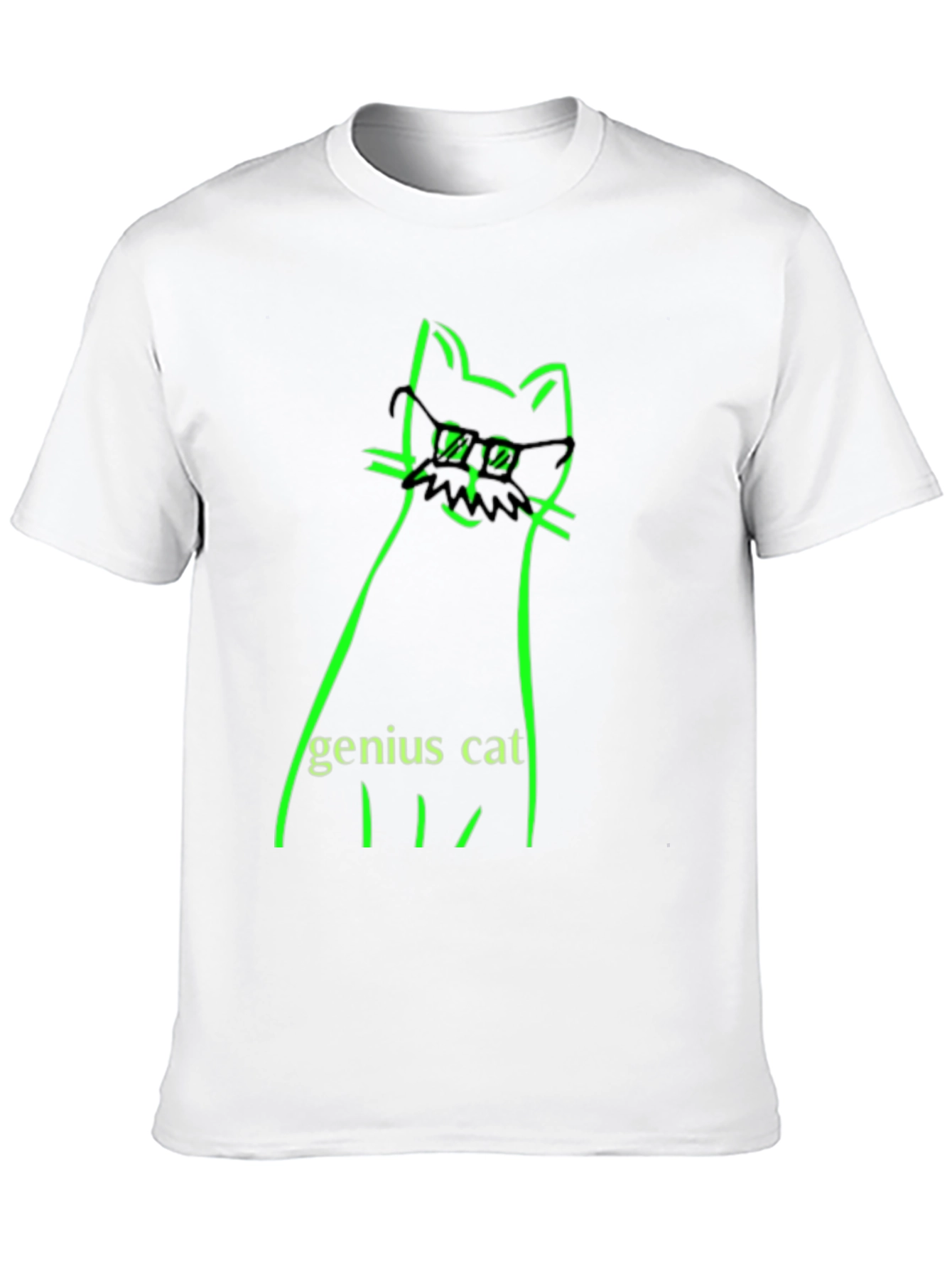 Genius Cat Black T-Shirt - Whimsical & Clever Design