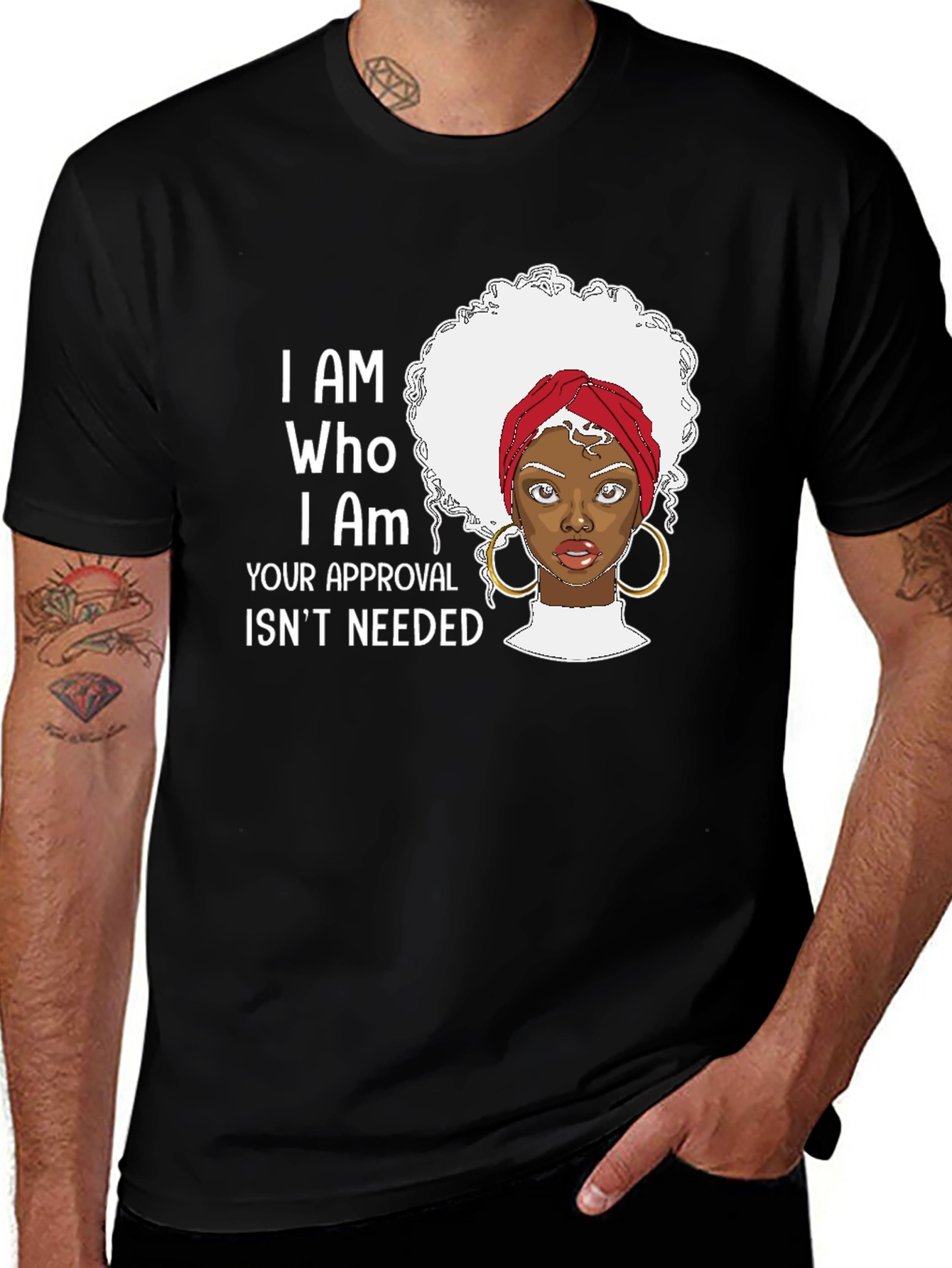 I AM WHO I AM Black Pride Graphic T-Shirt