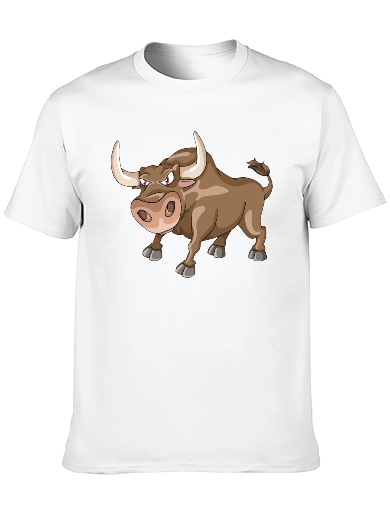 Cartoon Bull Graphic Tee - Black