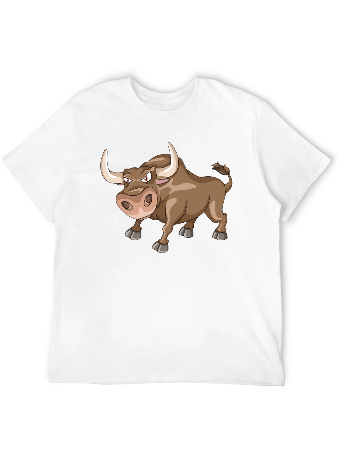 Cartoon Bull Graphic Tee - Black