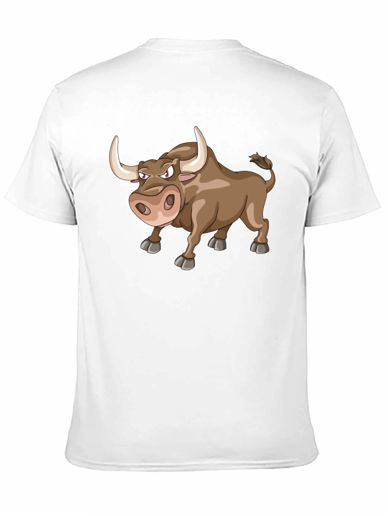 Cartoon Bull Graphic Tee - Black