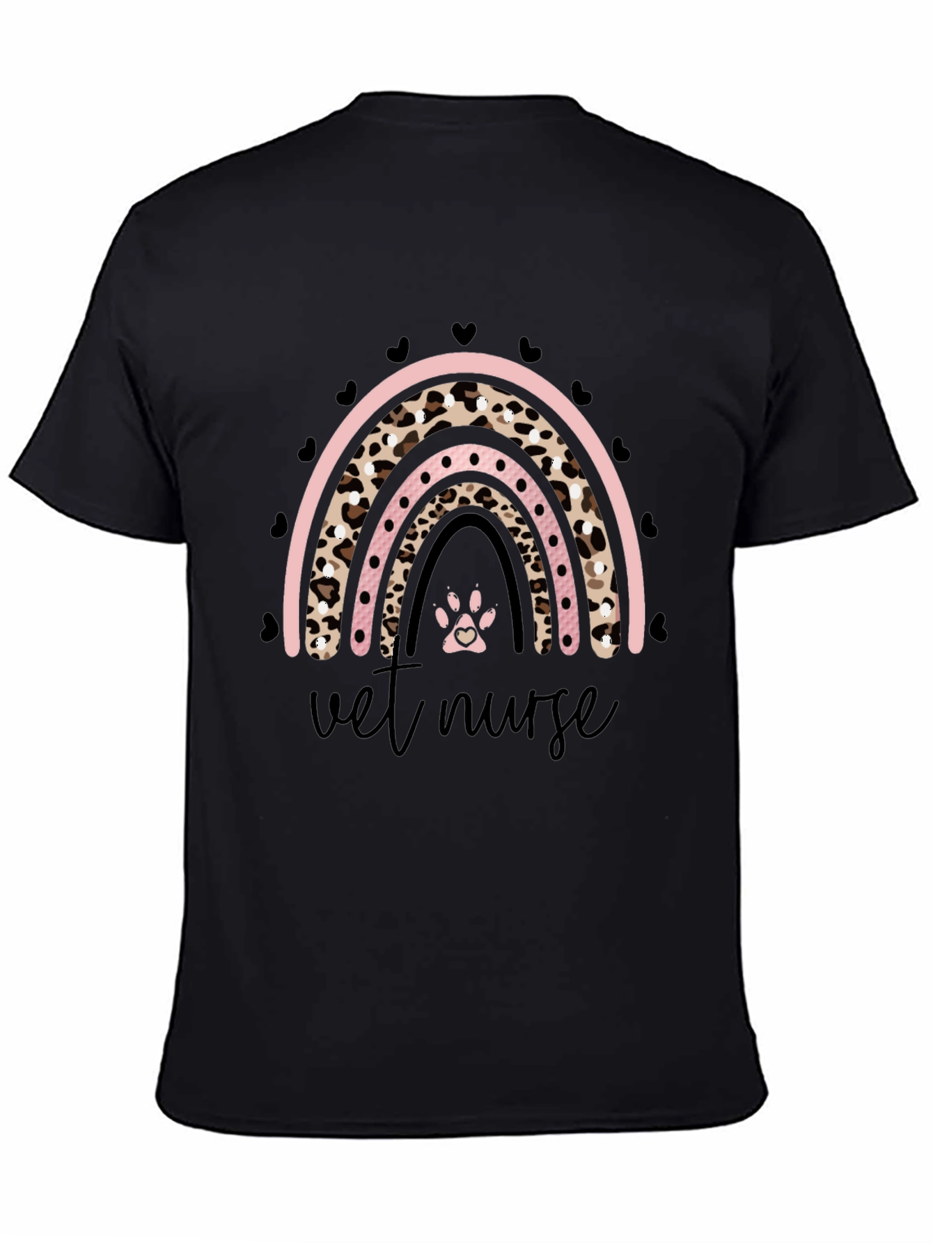 Vet Nurse Leopard Rainbow T-Shirt