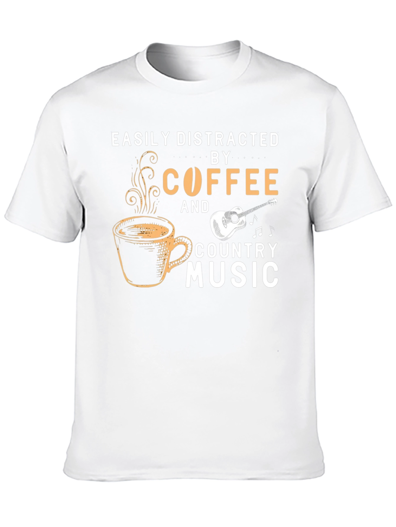 Coffee & Country Music T-Shirt - Easily Distracted