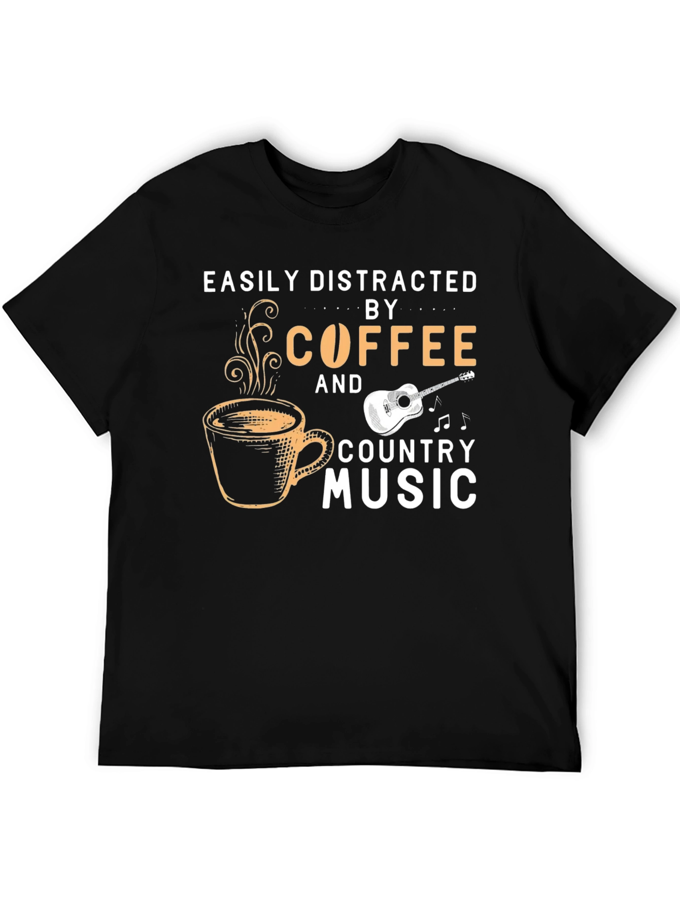 Coffee & Country Music T-Shirt - Easily Distracted