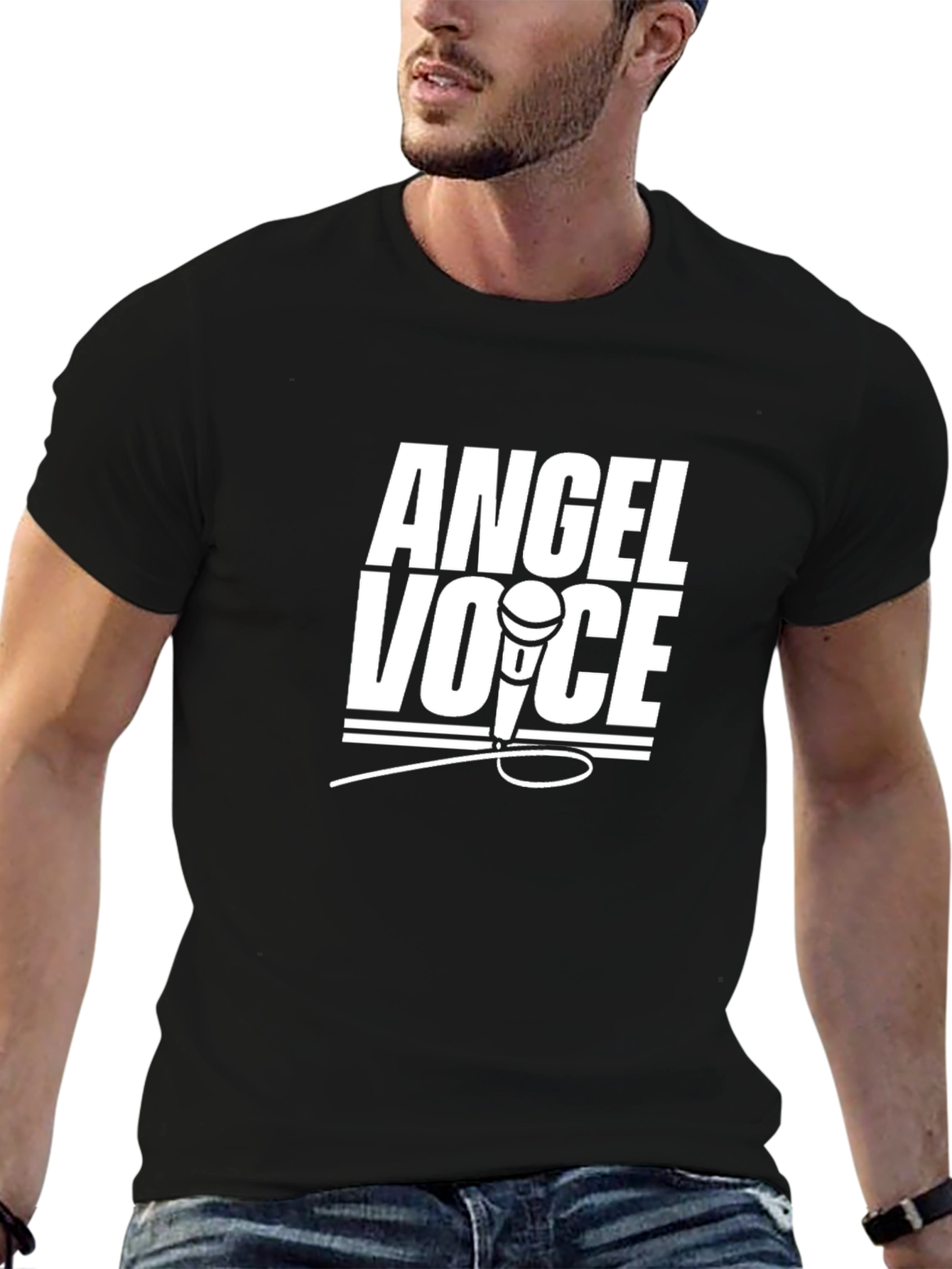 Angel Voice Graphic T-Shirt - Black