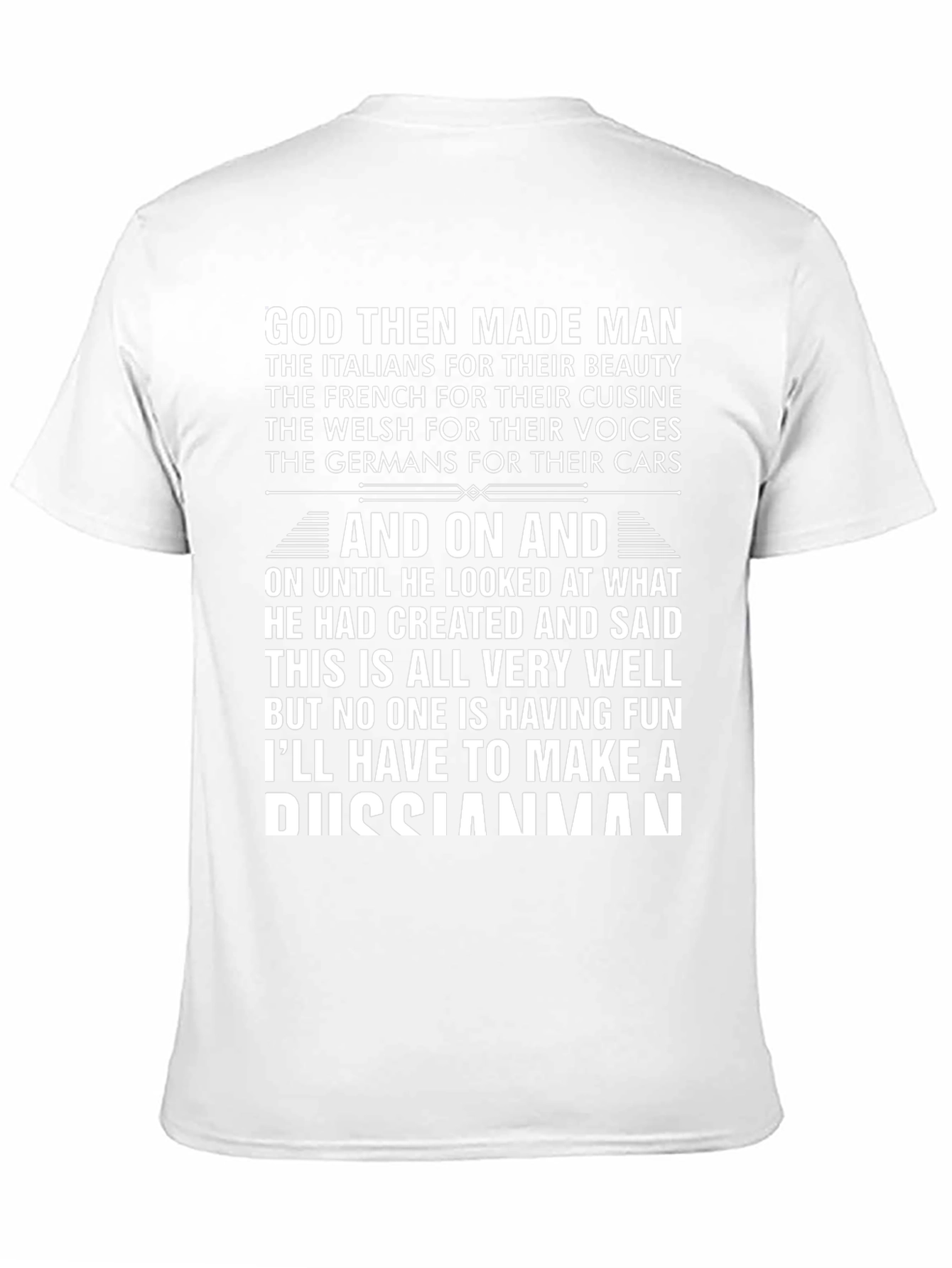 God Made Man Russian Man T-Shirt