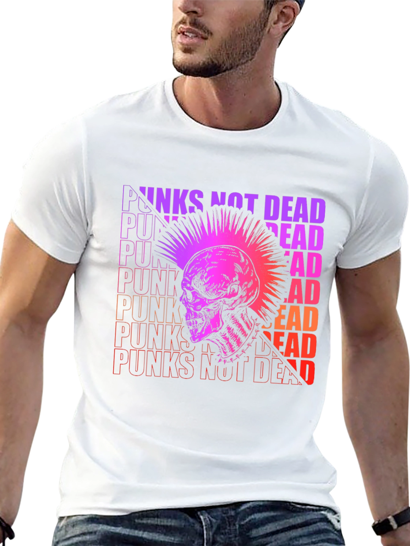 Punk Skull Graphic Tee - Not Dead!