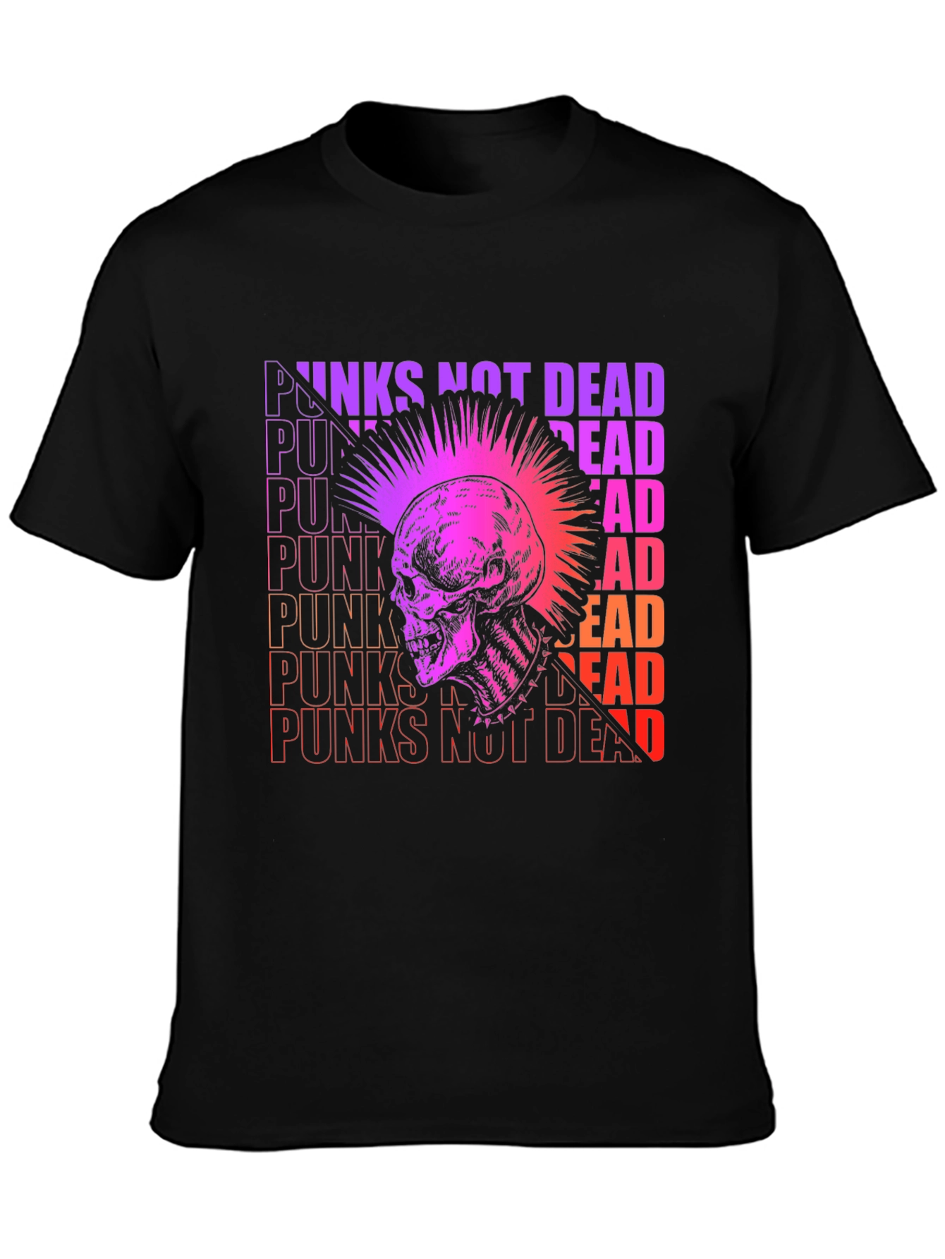 Punk Skull Graphic Tee - Not Dead!