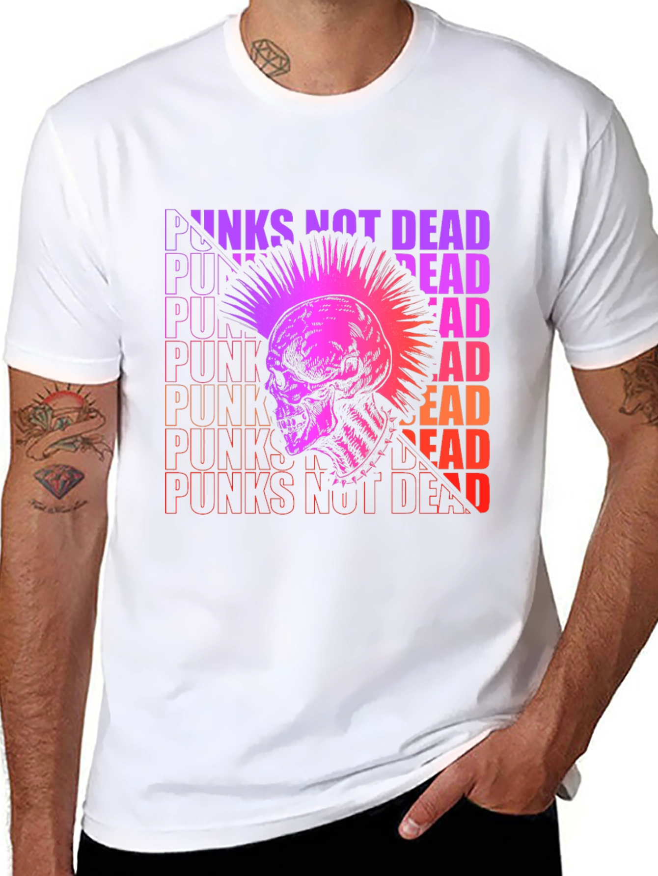Punk Skull Graphic Tee - Not Dead!
