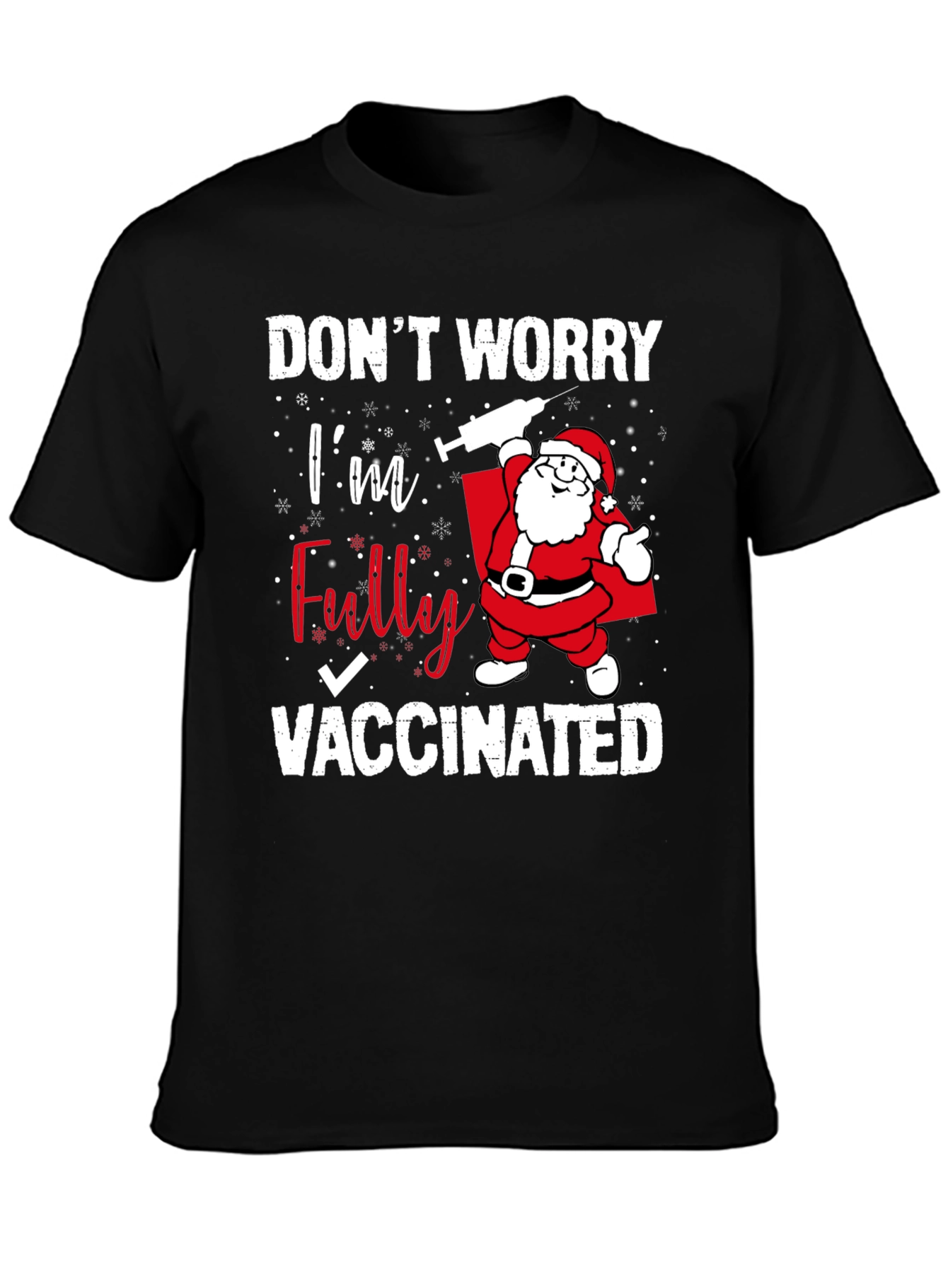 Funny Vaccinated Santa Christmas T-Shirt