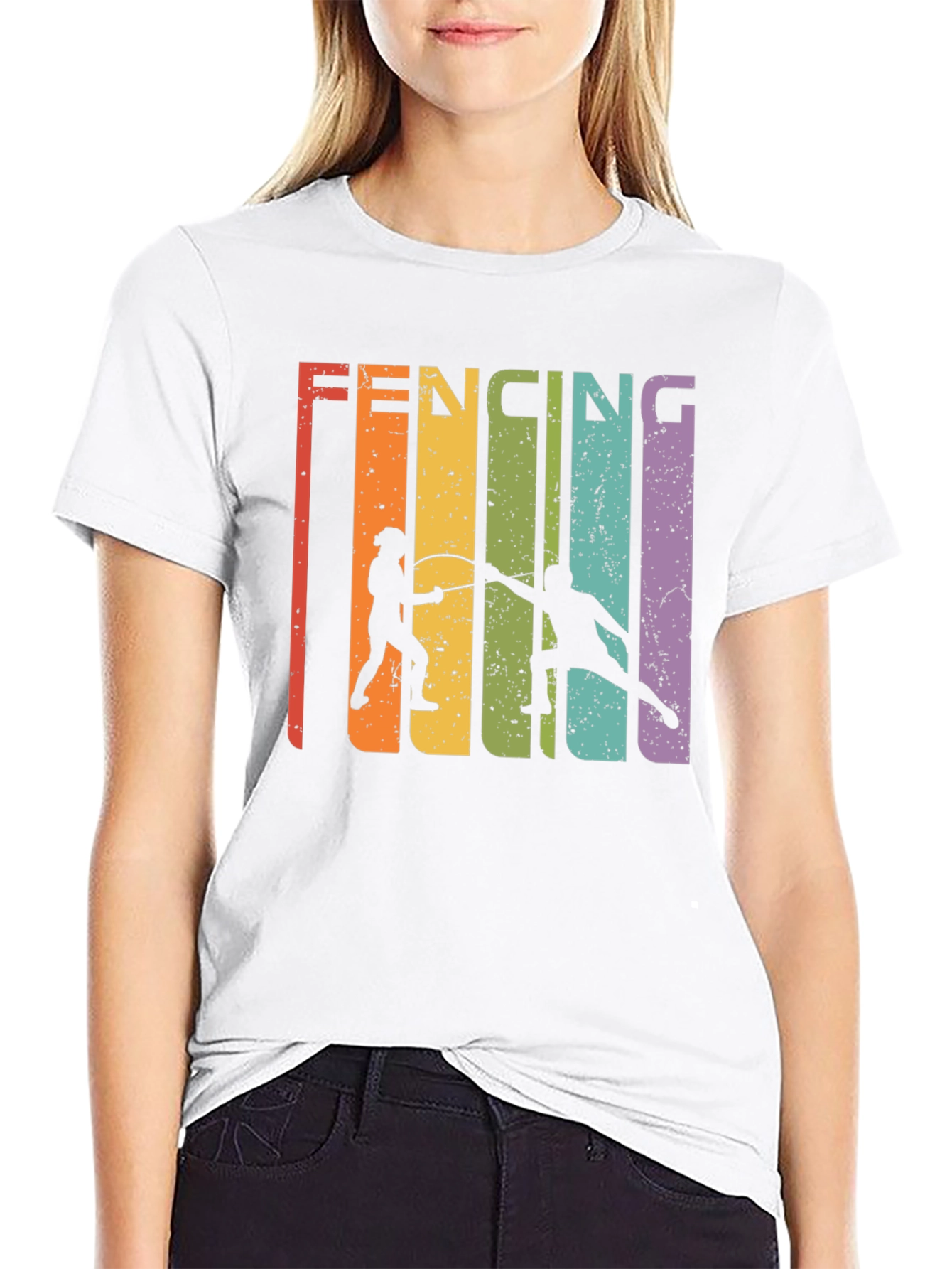 Retro Fencing Graphic T-Shirt