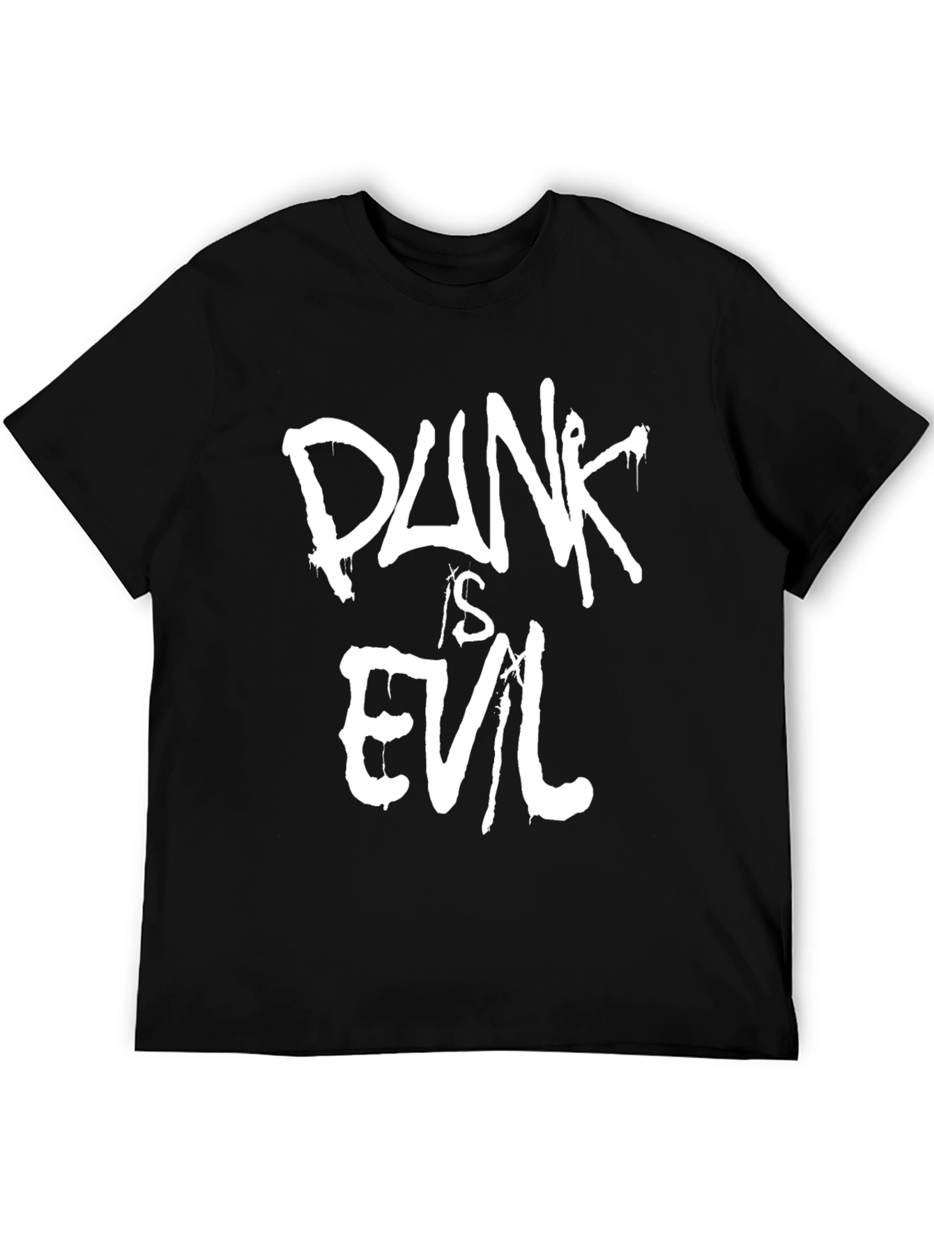 Punk is Evil Black Graphic T-Shirt