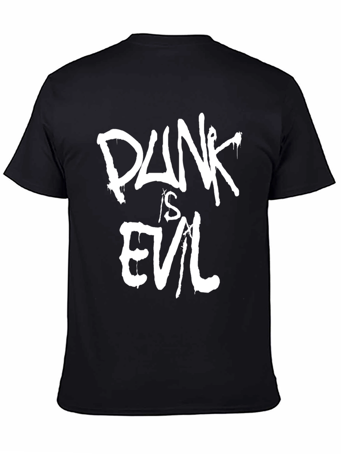 Punk is Evil Black Graphic T-Shirt