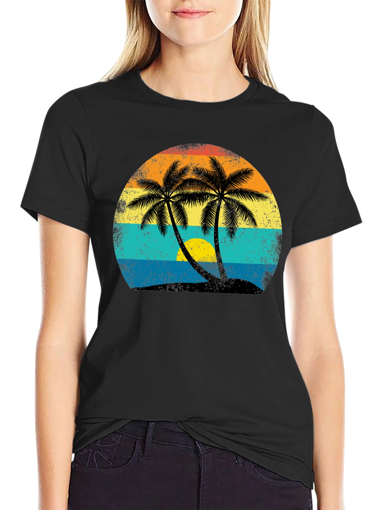 Retro Palm Tree Sunset T-Shirt