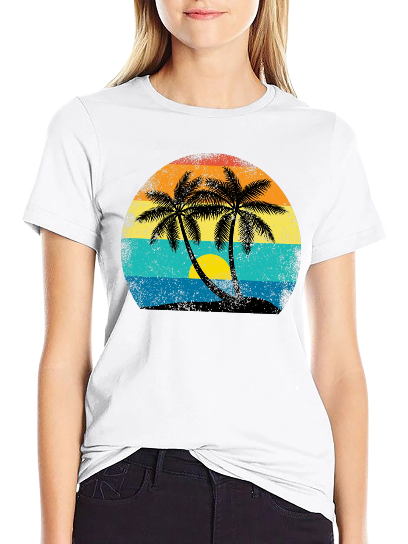 Retro Palm Tree Sunset T-Shirt