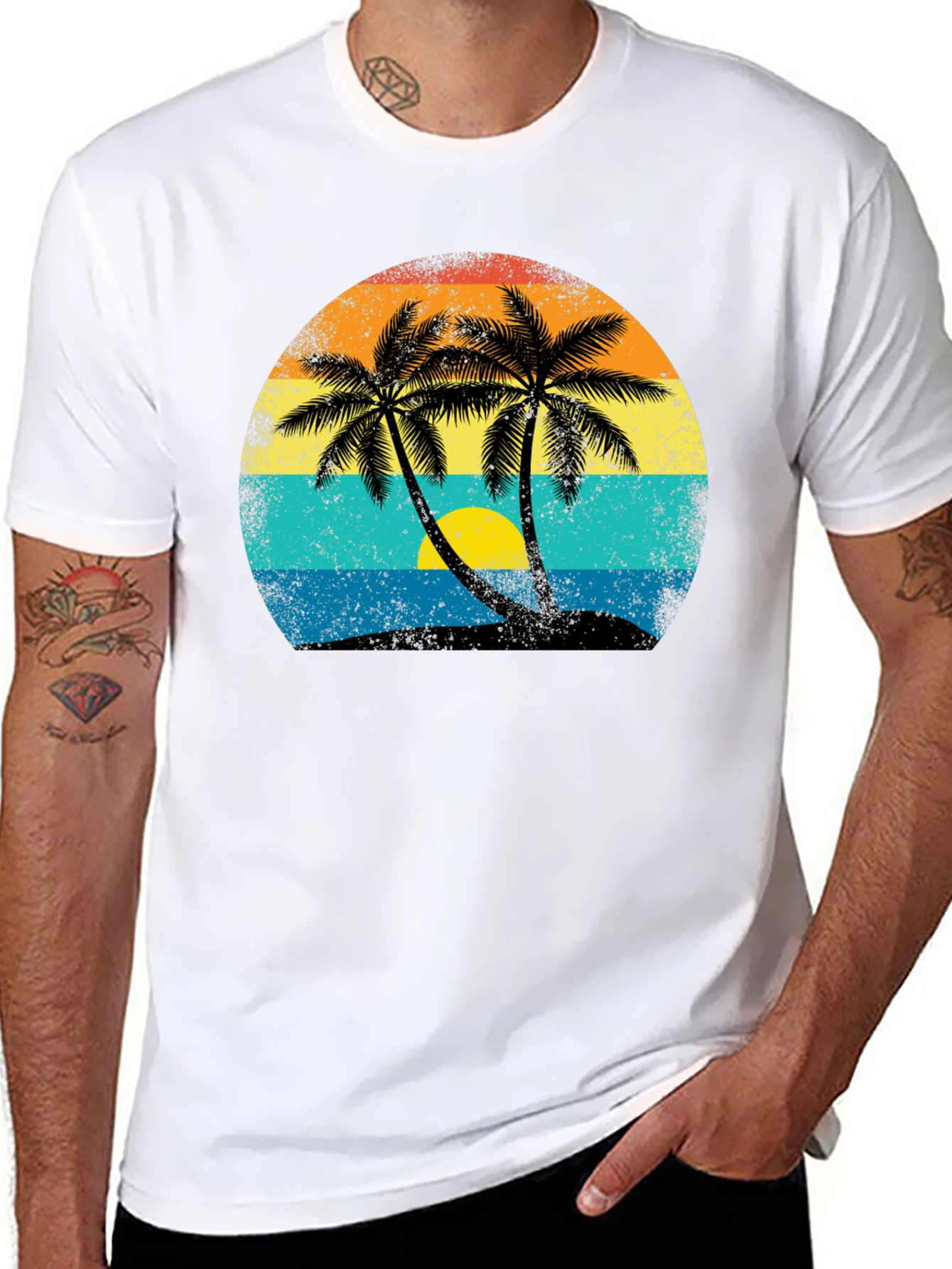 Retro Palm Tree Sunset T-Shirt