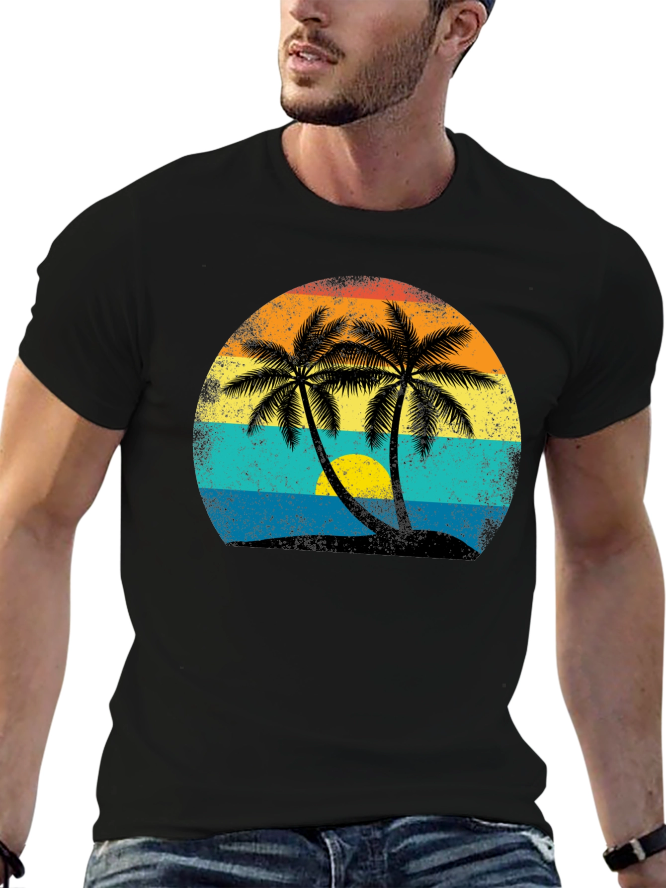 Retro Palm Tree Sunset T-Shirt