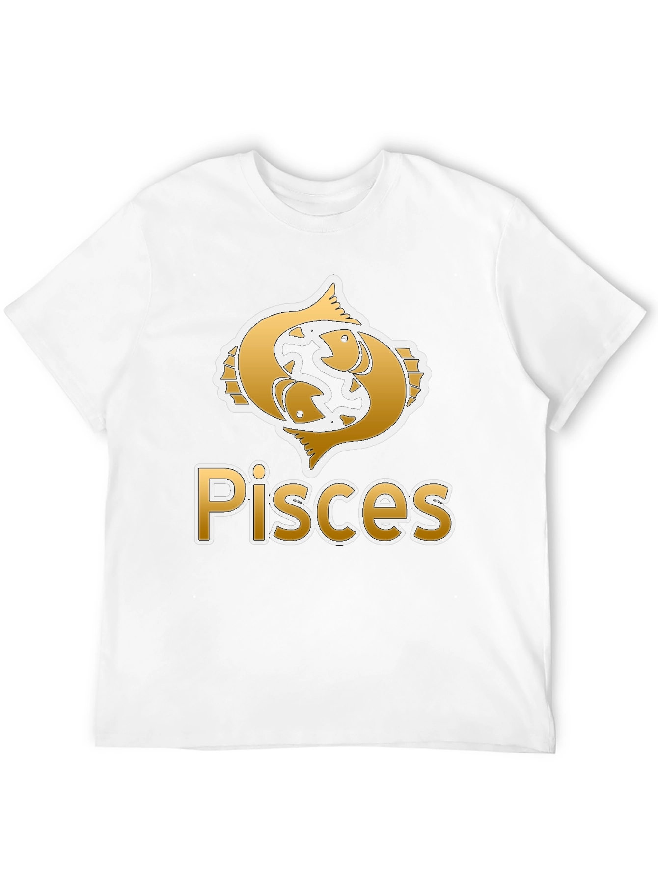 Pisces Zodiac Graphic Tee - Black Crew Neck