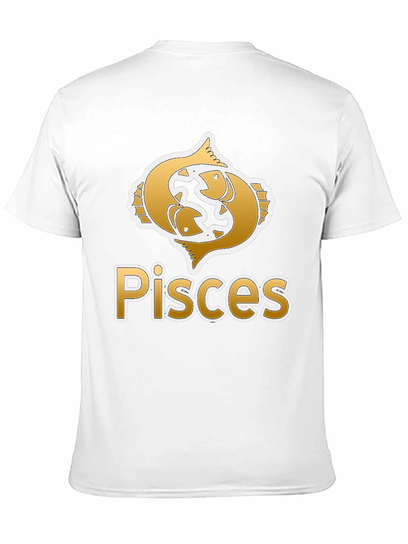 Pisces Zodiac Graphic Tee - Black Crew Neck
