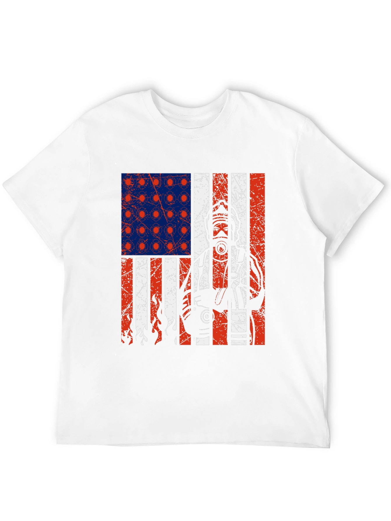 Firefighter American Flag Graphic T-Shirt