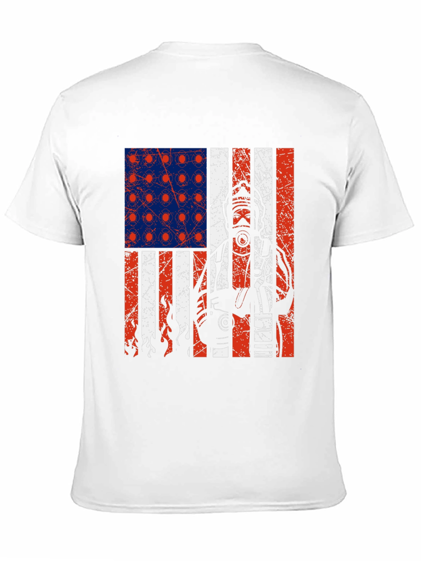 Firefighter American Flag Graphic T-Shirt