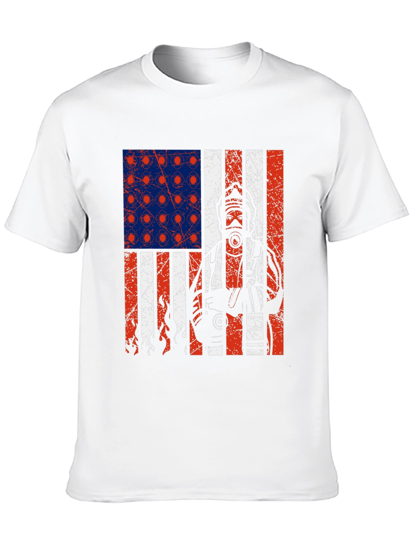 Firefighter American Flag Graphic T-Shirt