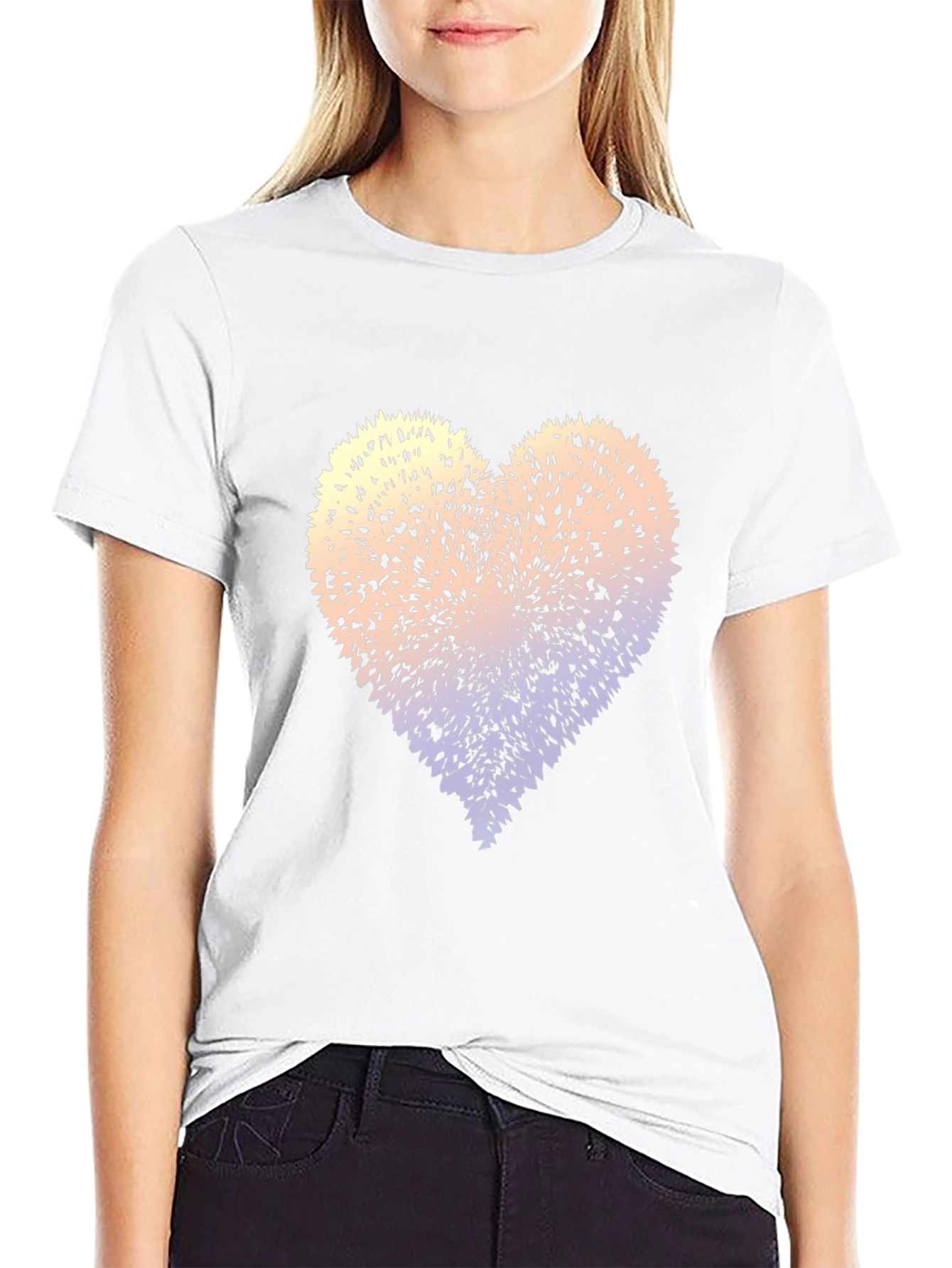 Abstract Heart Graphic Tee - Stylish Mens Black T-Shirt