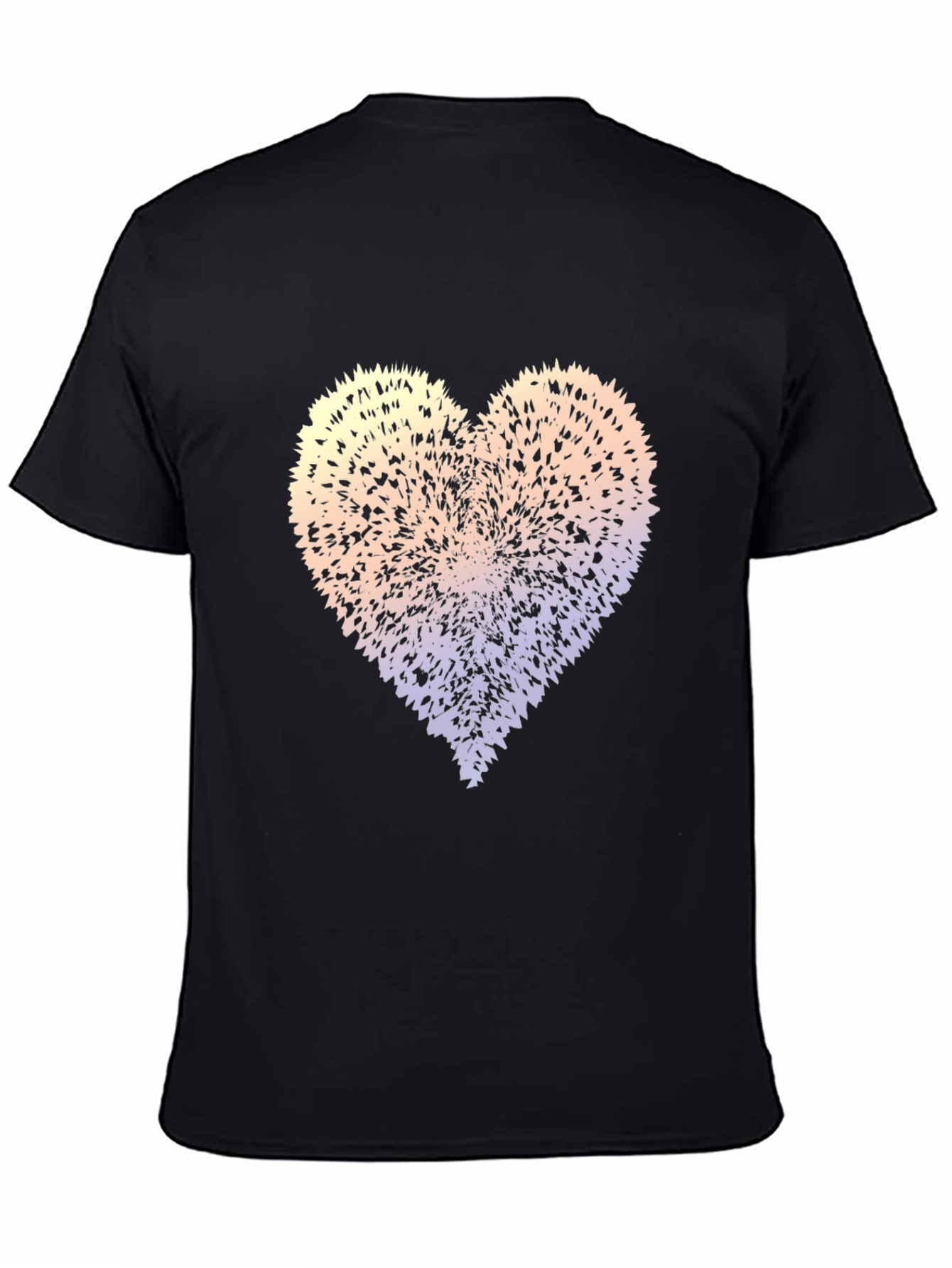 Abstract Heart Graphic Tee - Stylish Mens Black T-Shirt