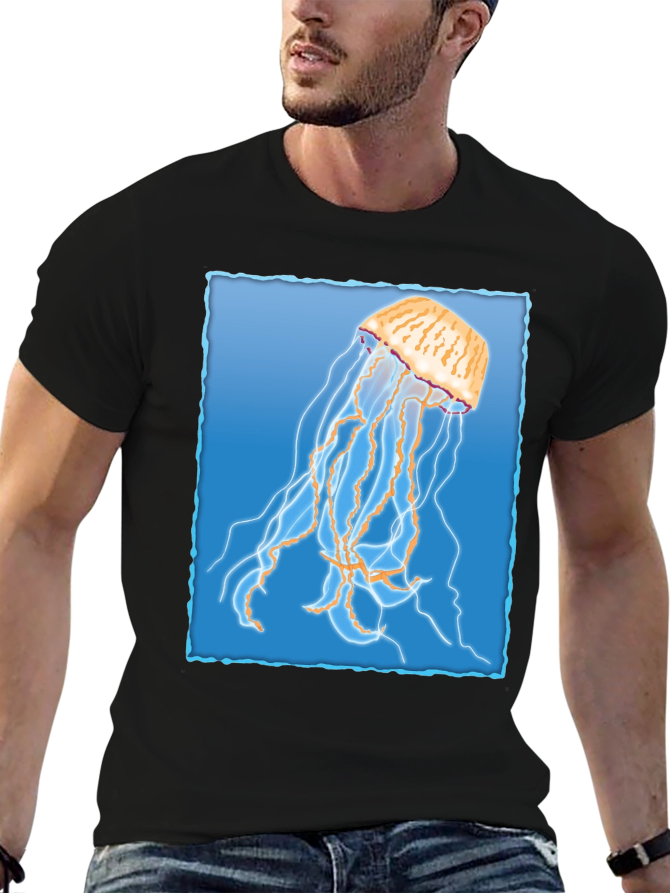 Jellyfish Graphic T-Shirt - Mens Black Tee