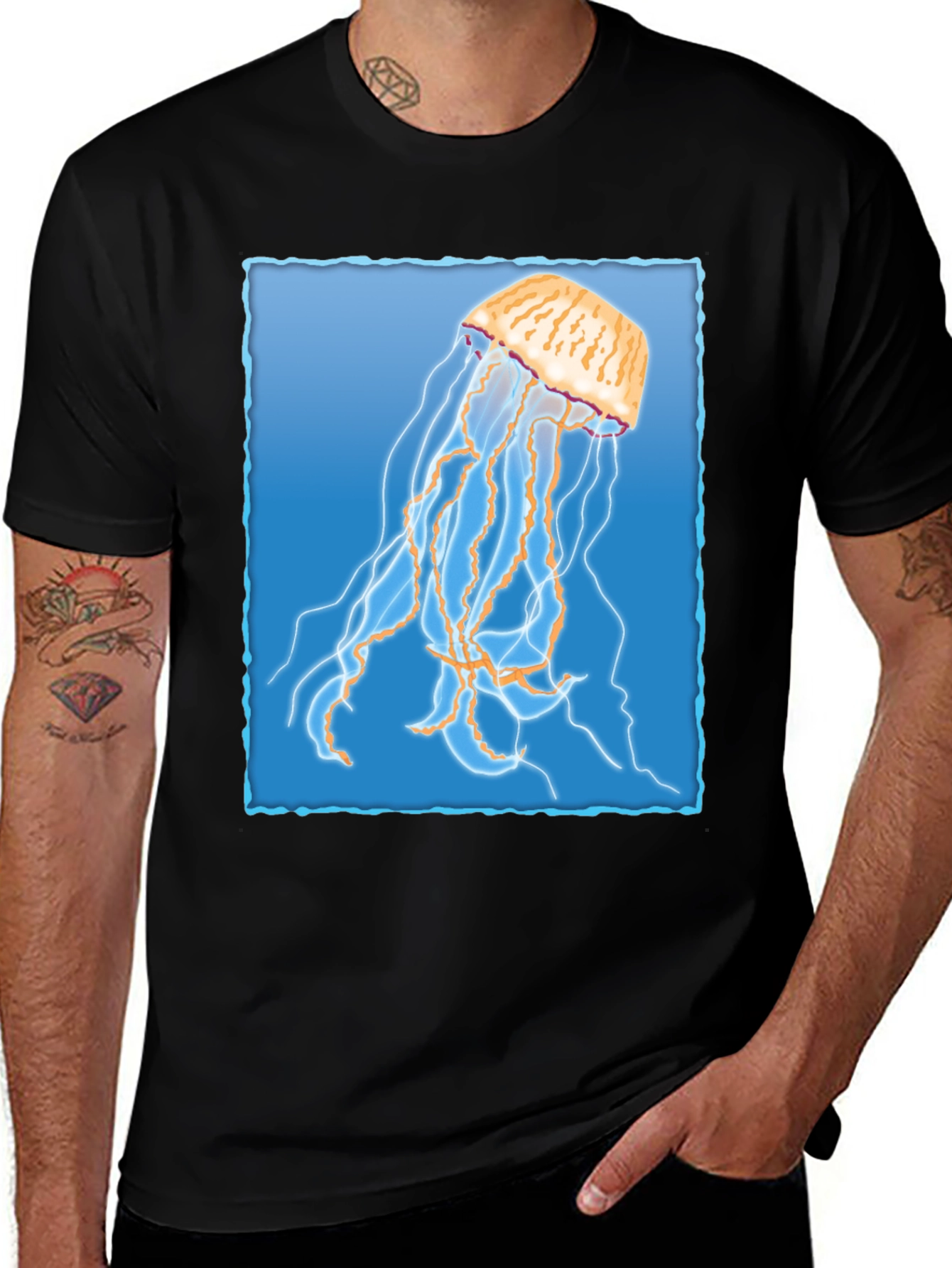 Jellyfish Graphic T-Shirt - Mens Black Tee