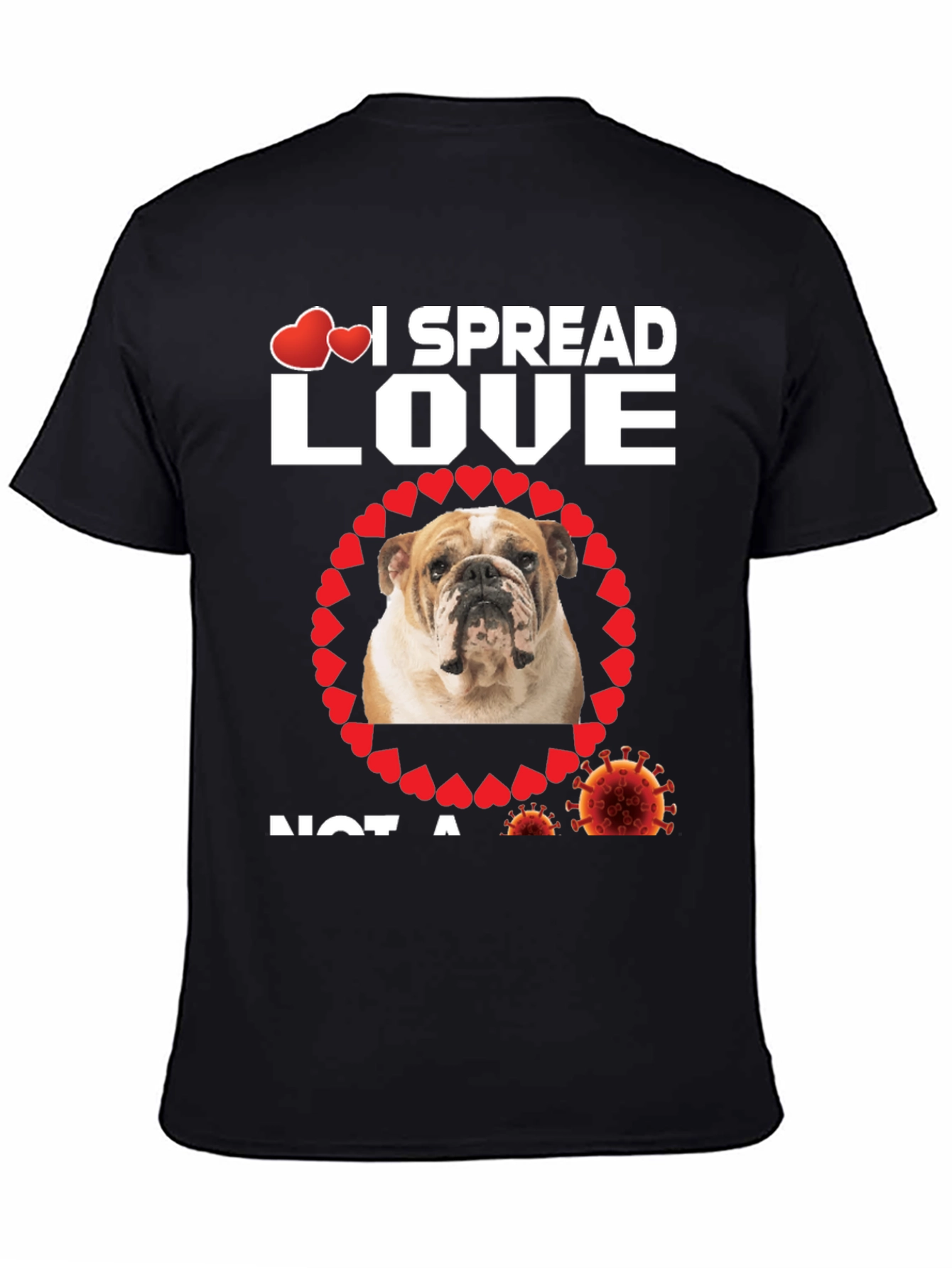 I Spread Love Bulldog Graphic T-Shirt