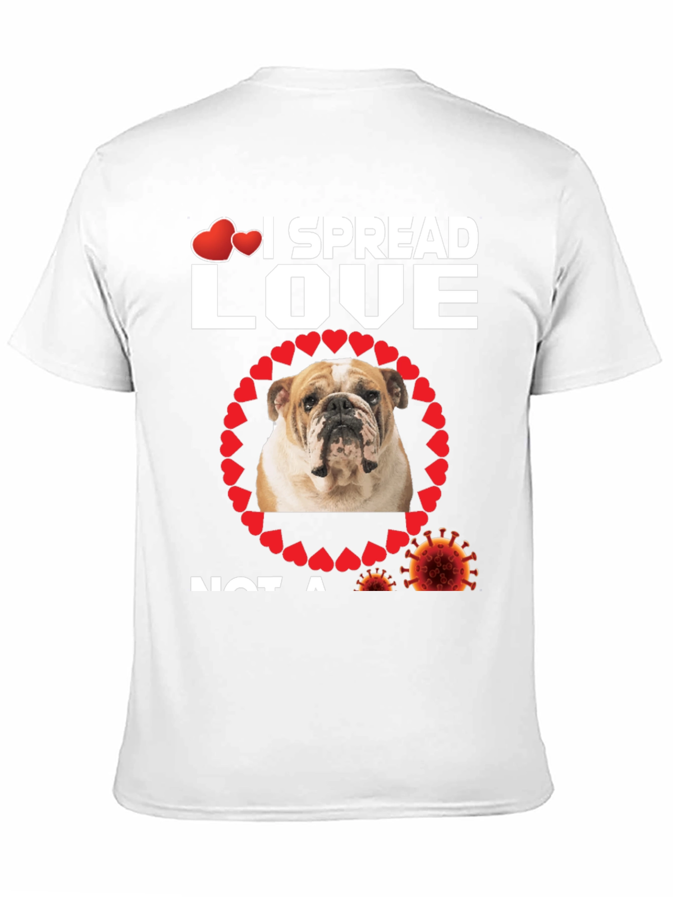 I Spread Love Bulldog Graphic T-Shirt