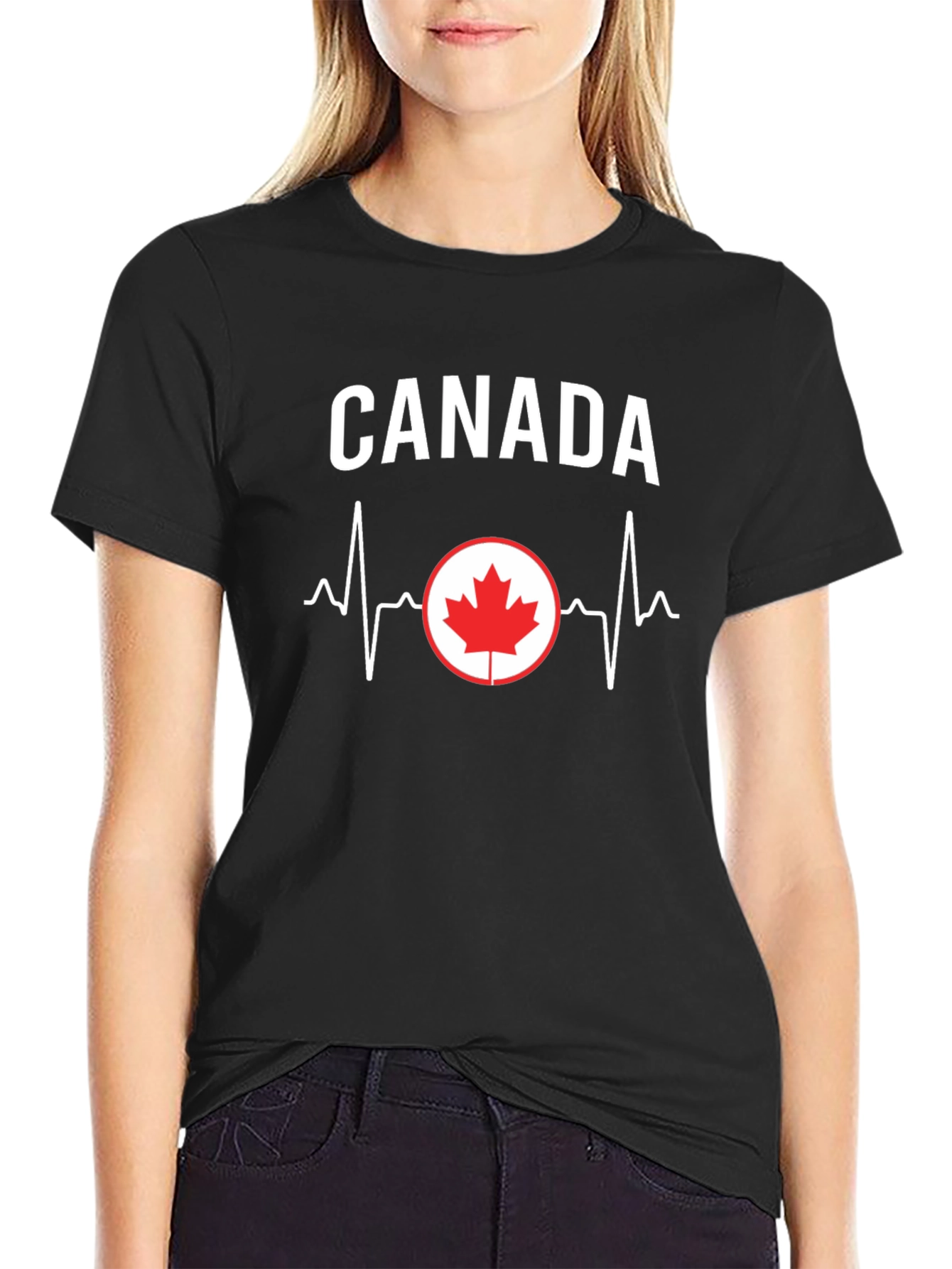 Canada Heartbeat T-Shirt - Black