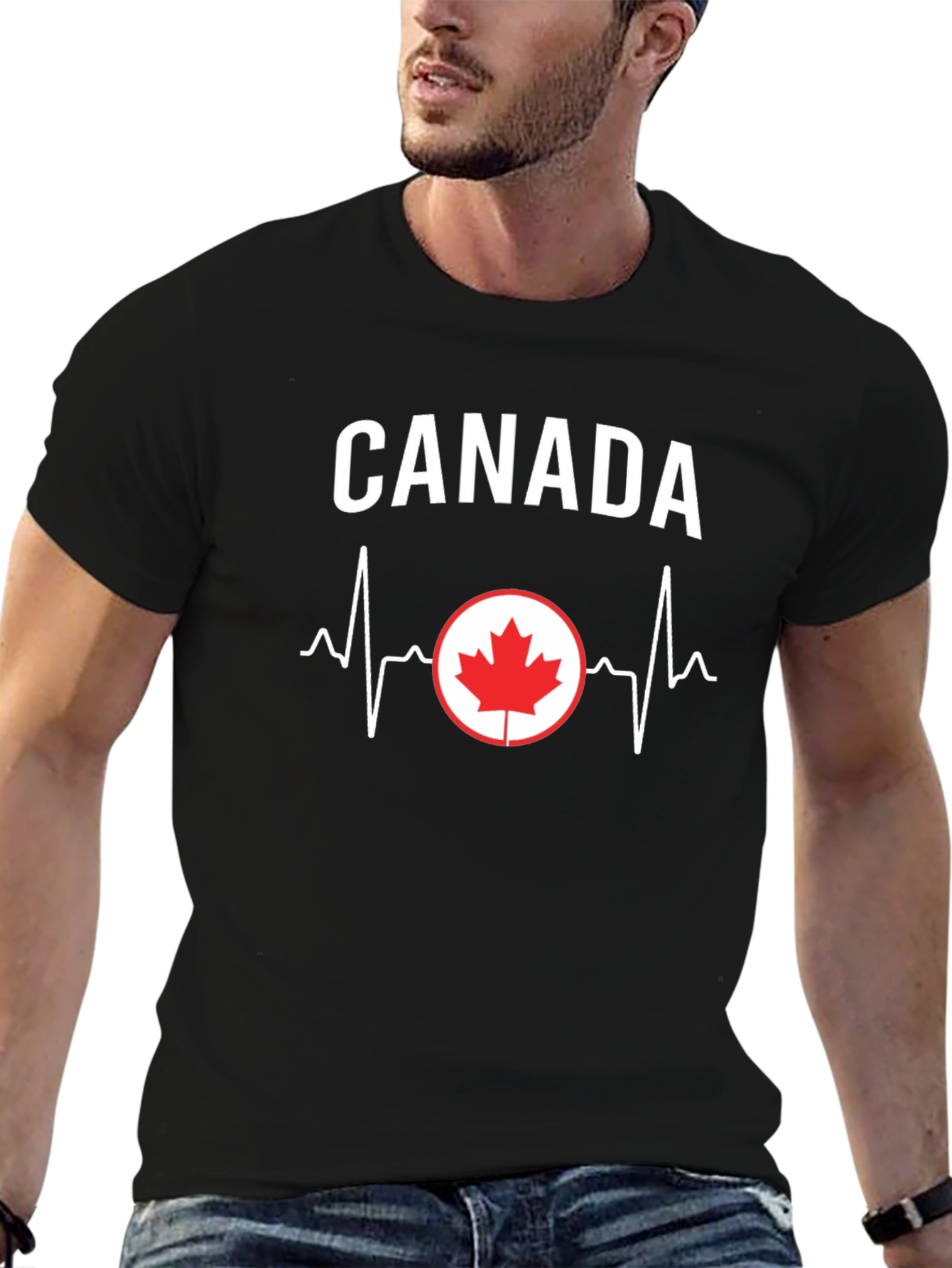 Canada Heartbeat T-Shirt - Black