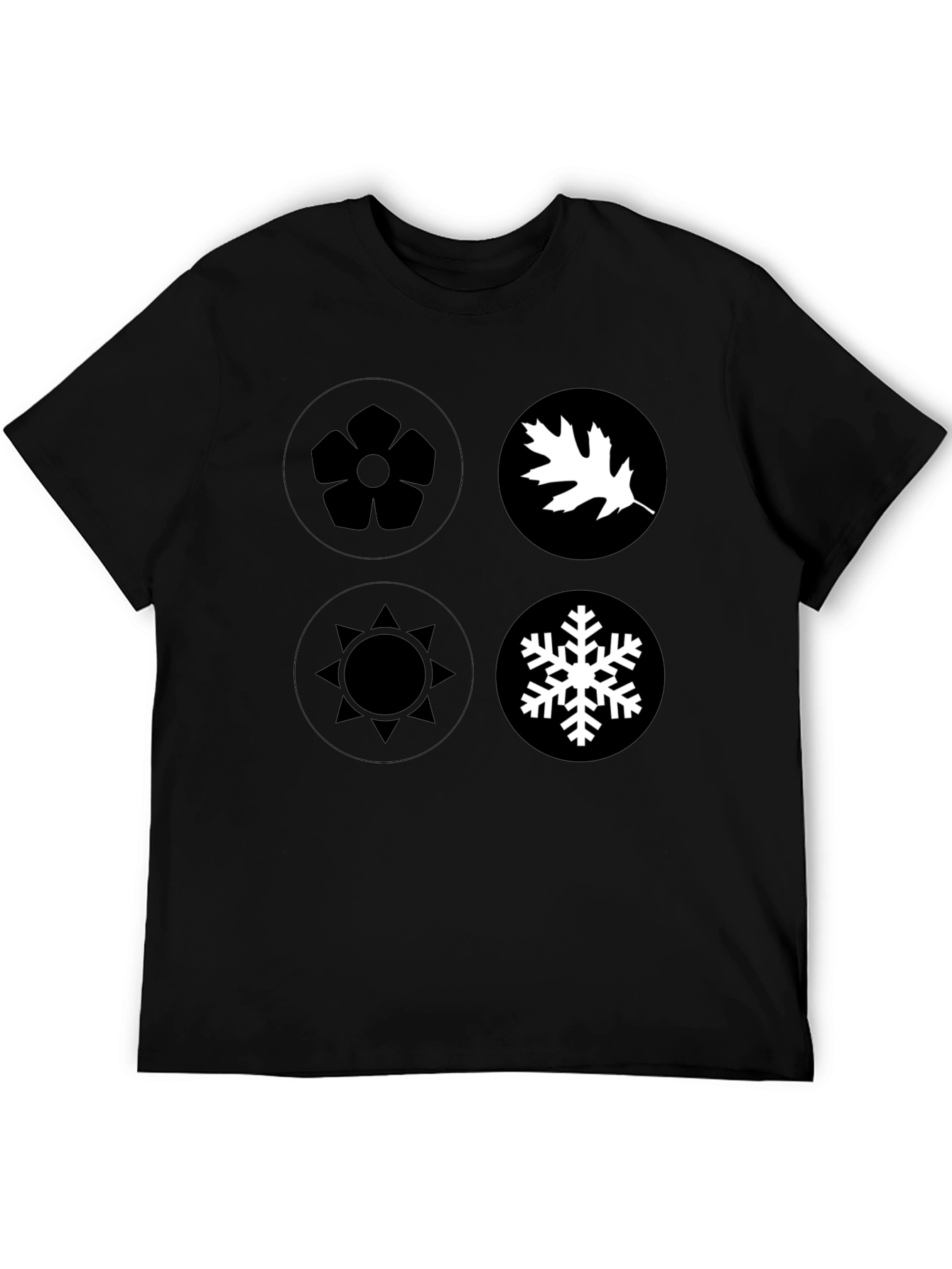 Seasons Graphic Tee - Black Cotton Casual Wear