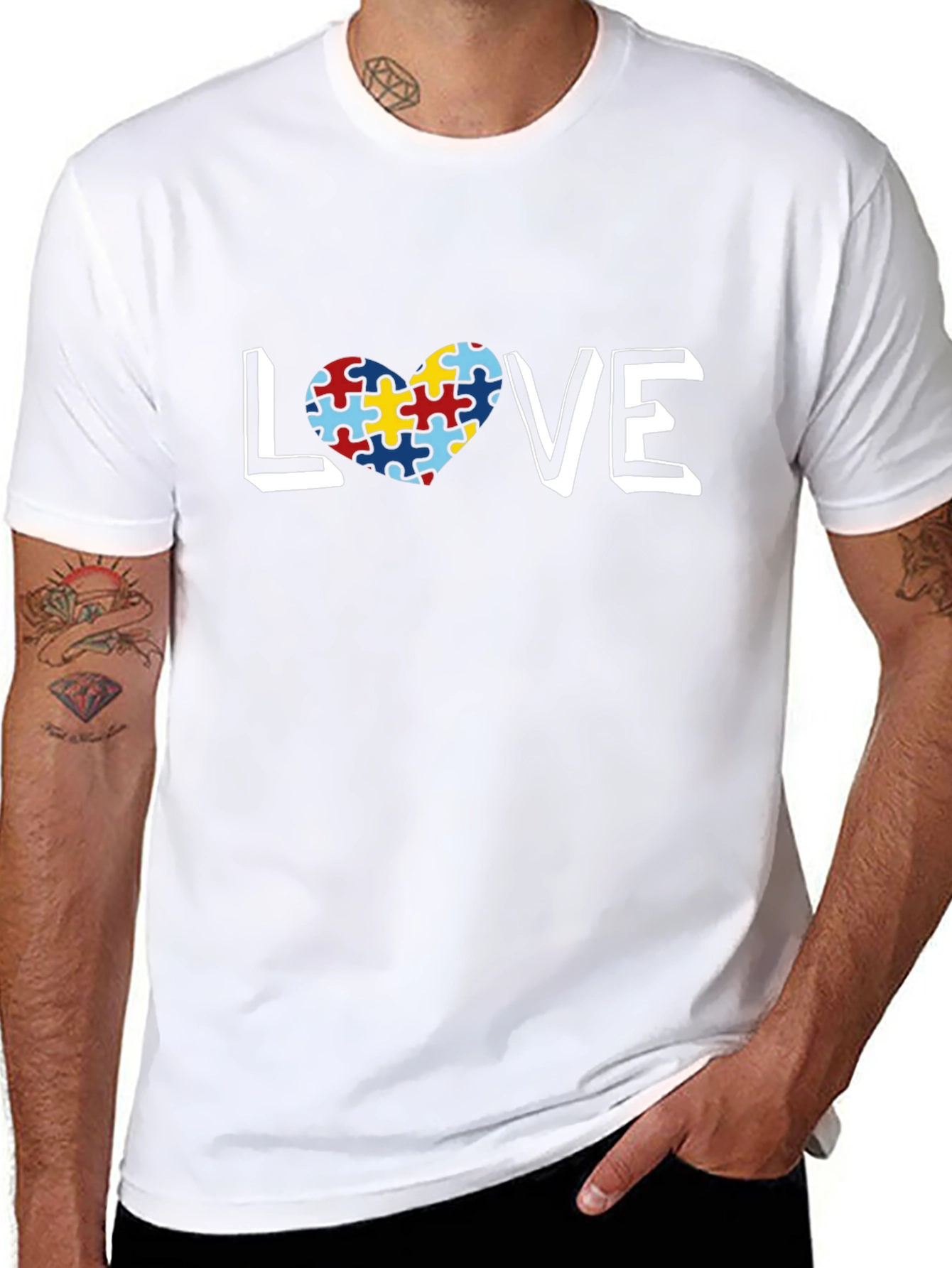 Autism Awareness Love Puzzle Heart T-Shirt