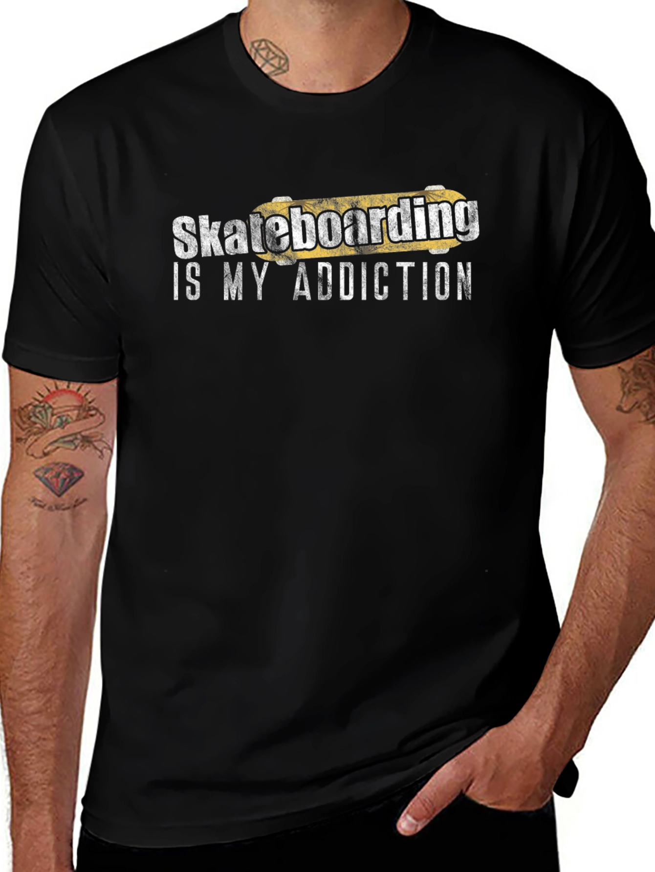 Skateboarding is My Addiction Graphic Tee