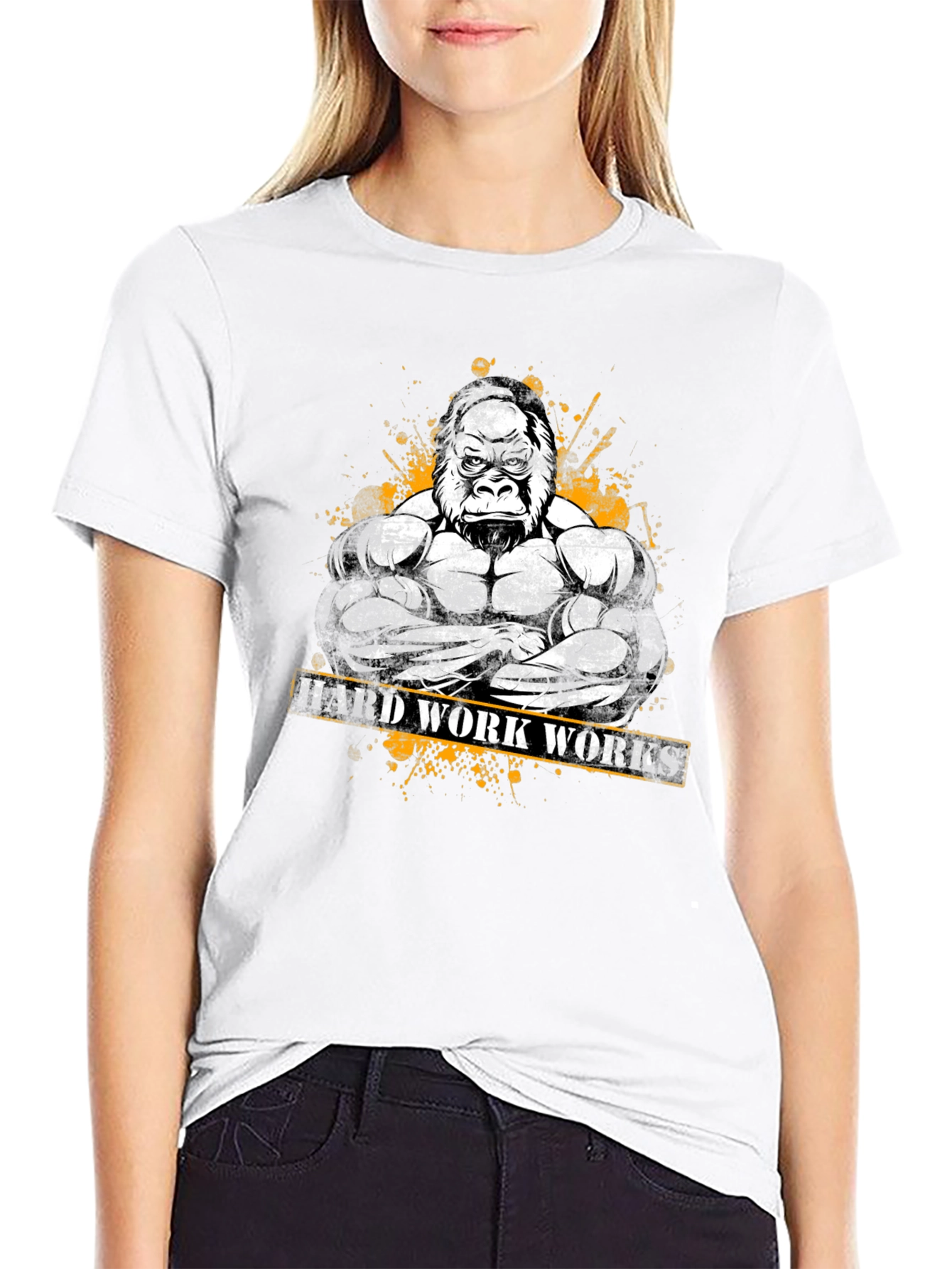 Hard Work Works Gorilla Graphic T-Shirt
