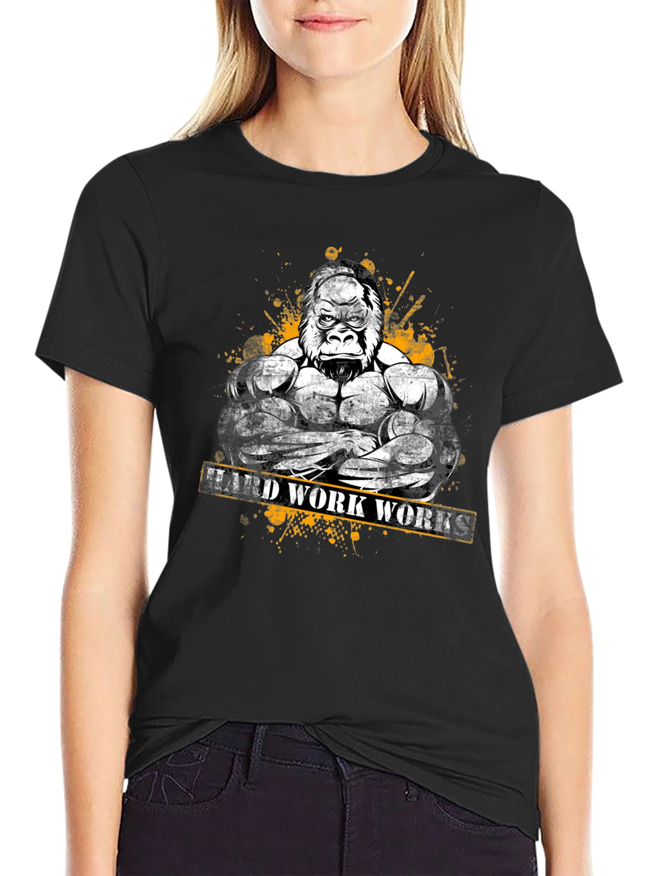 Hard Work Works Gorilla Graphic T-Shirt