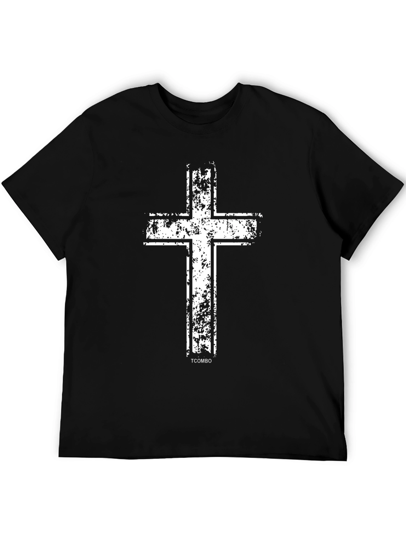 Grunge Cross Graphic Black T-Shirt