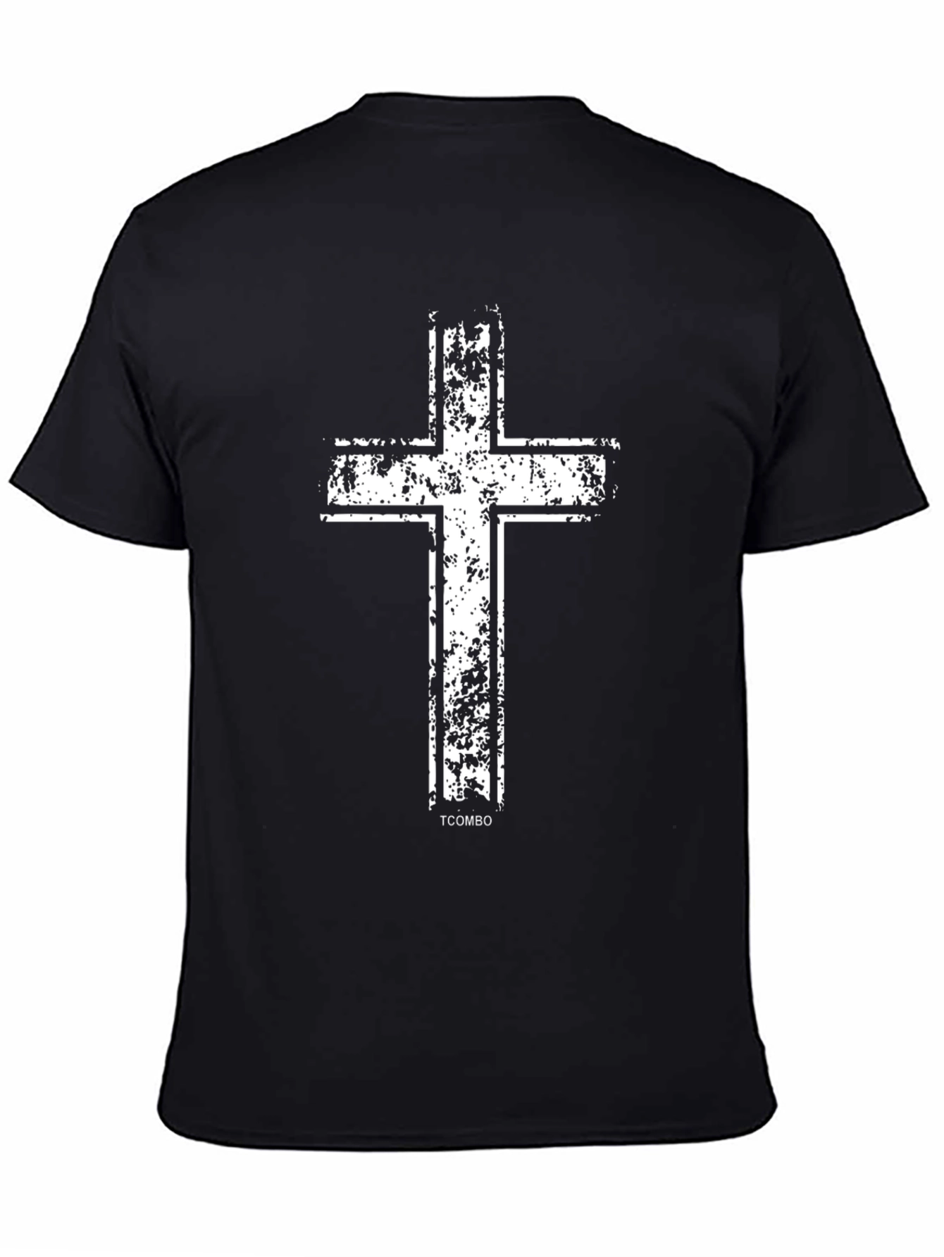 Grunge Cross Graphic Black T-Shirt