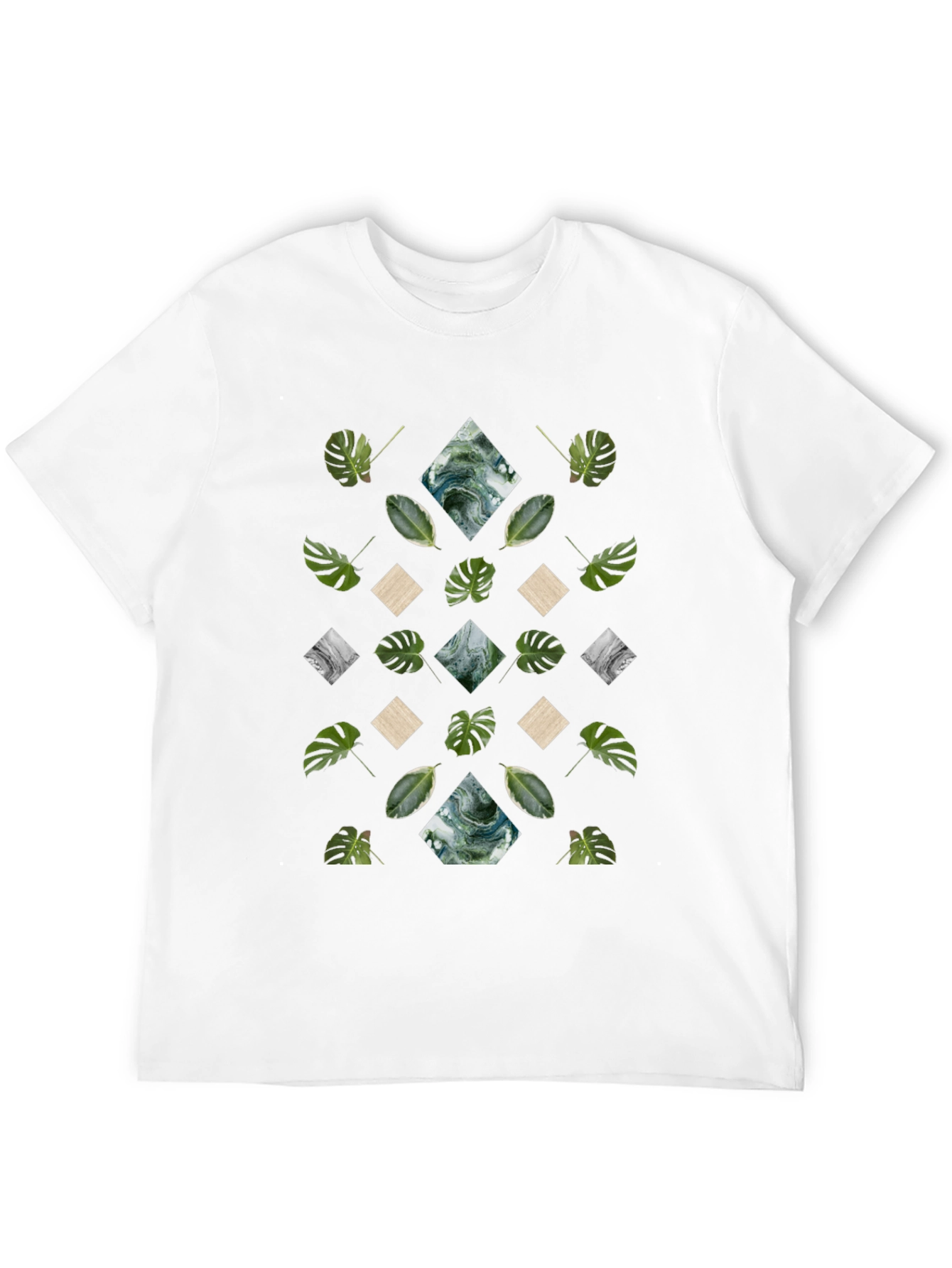 Tropical Diamond Pattern Graphic Tee