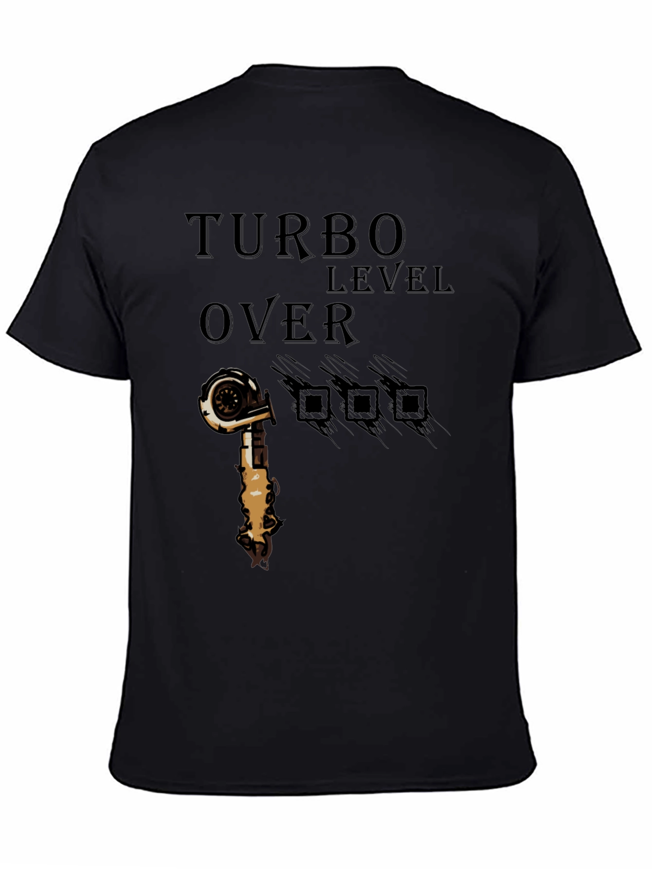 Turbo Level Over 9000 Black Graphic T-Shirt
