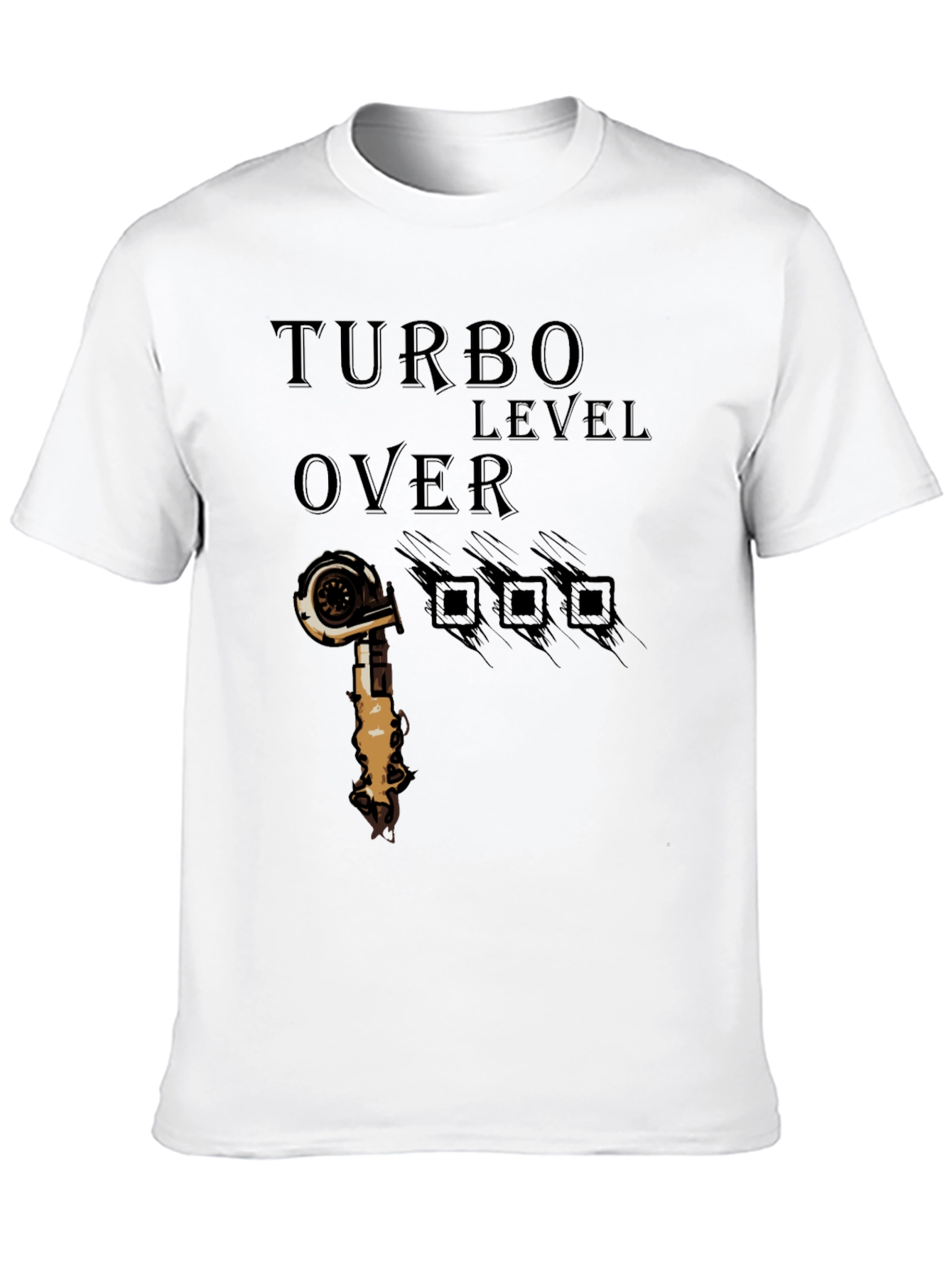 Turbo Level Over 9000 Black Graphic T-Shirt