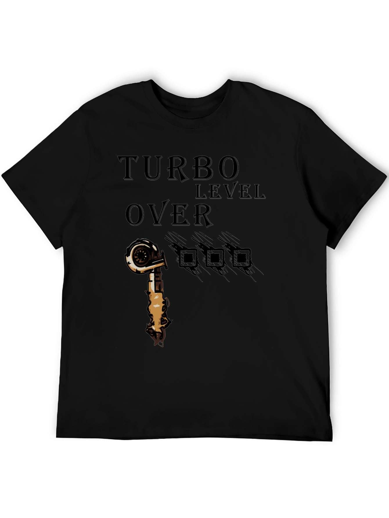 Turbo Level Over 9000 Black Graphic T-Shirt